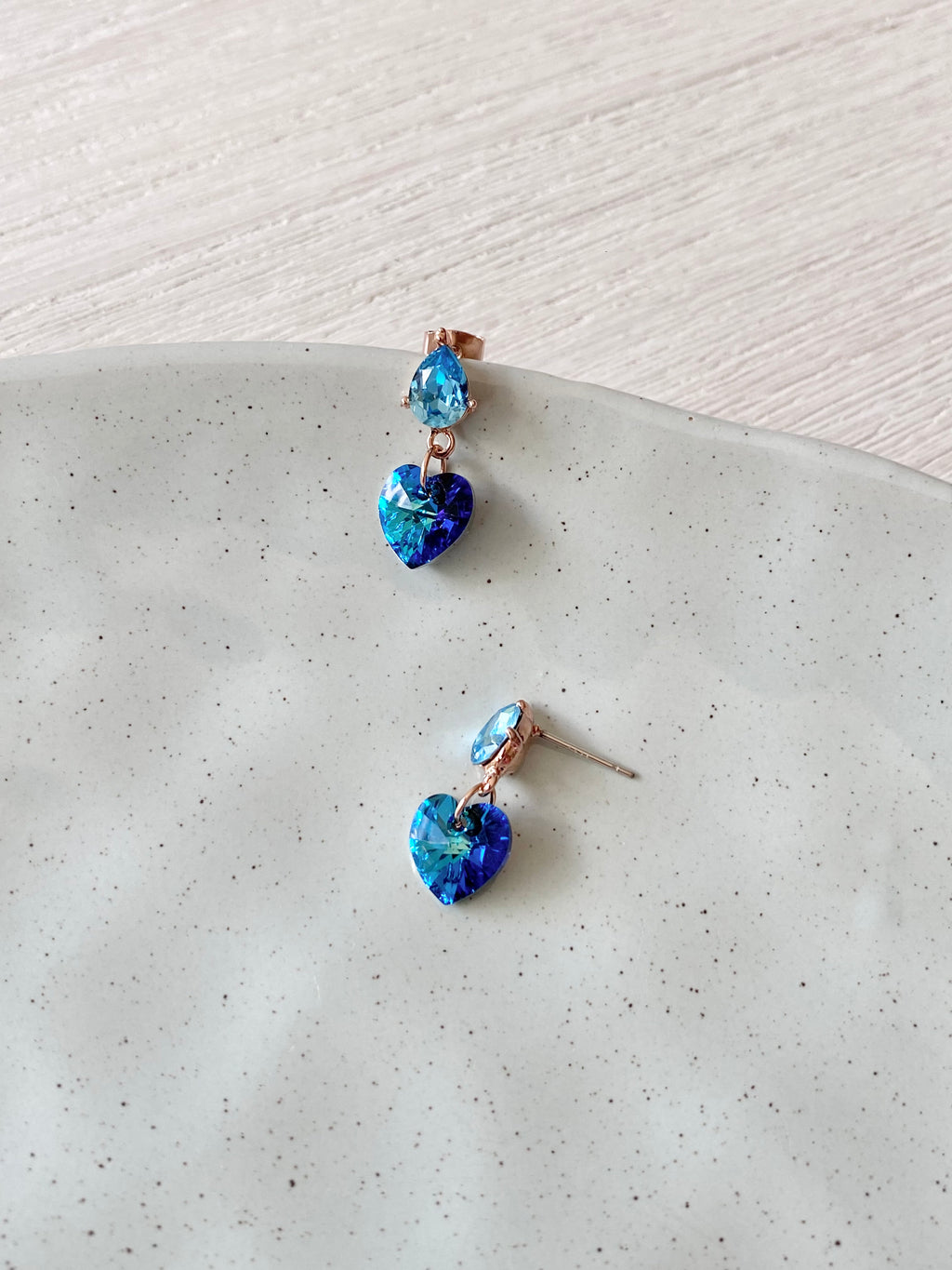 Swarovski Teardrop Heart Duo Earrings (2 colors)