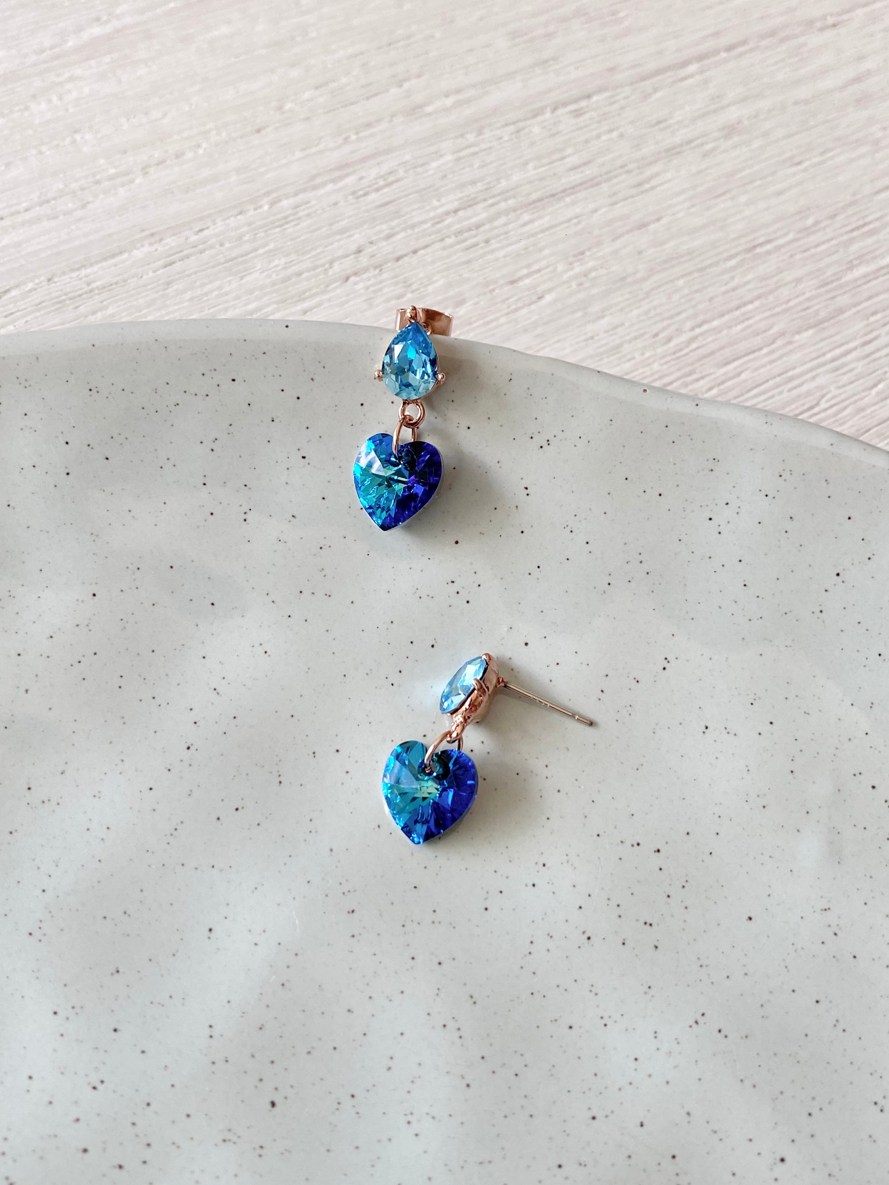 Swarovski Teardrop Heart Duo Earrings (2 colors)