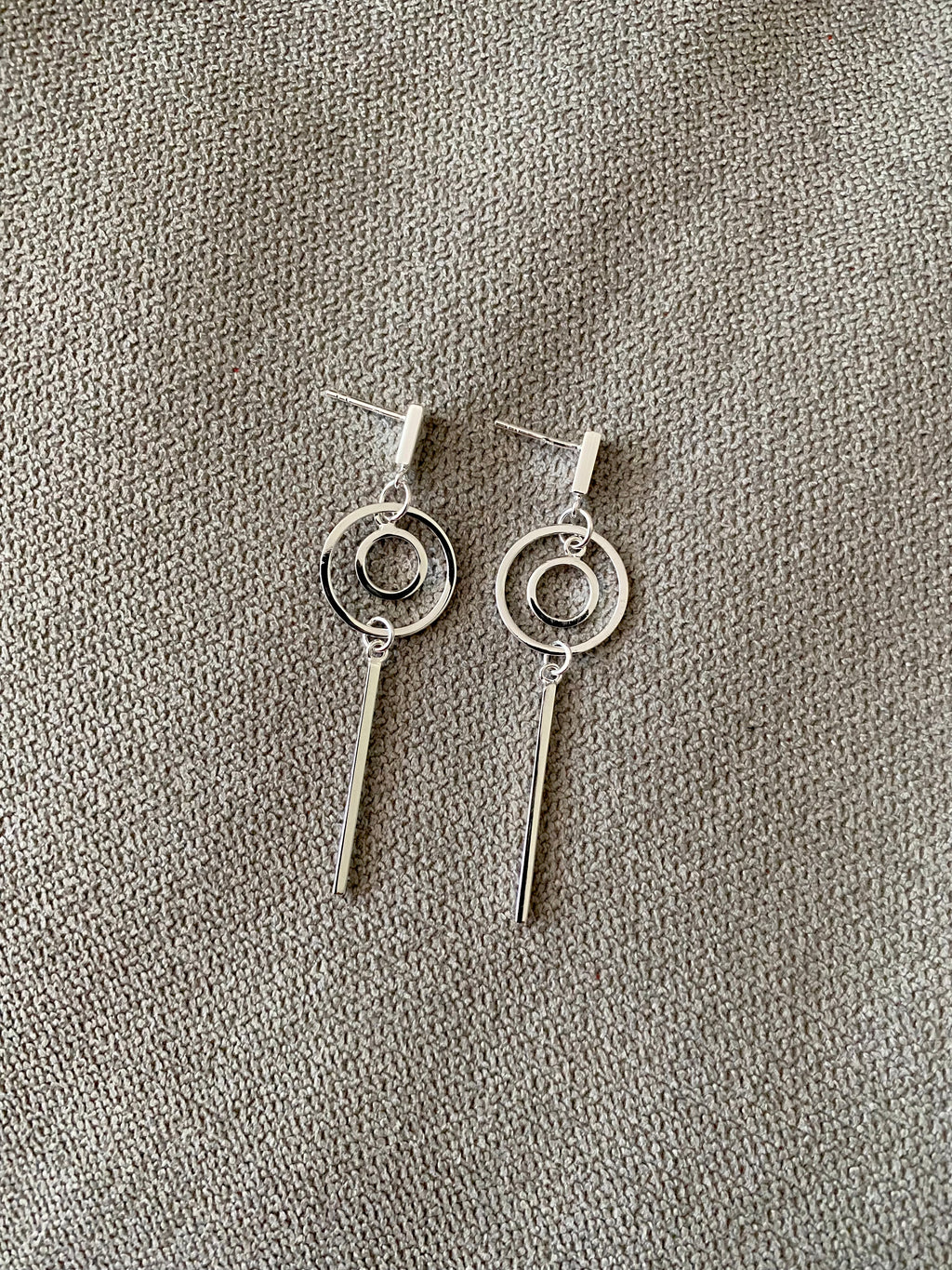 Circular Line Drop Earrings