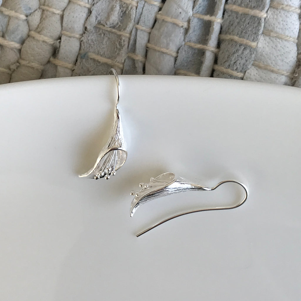 Matte Calla Lily Hook Earrings