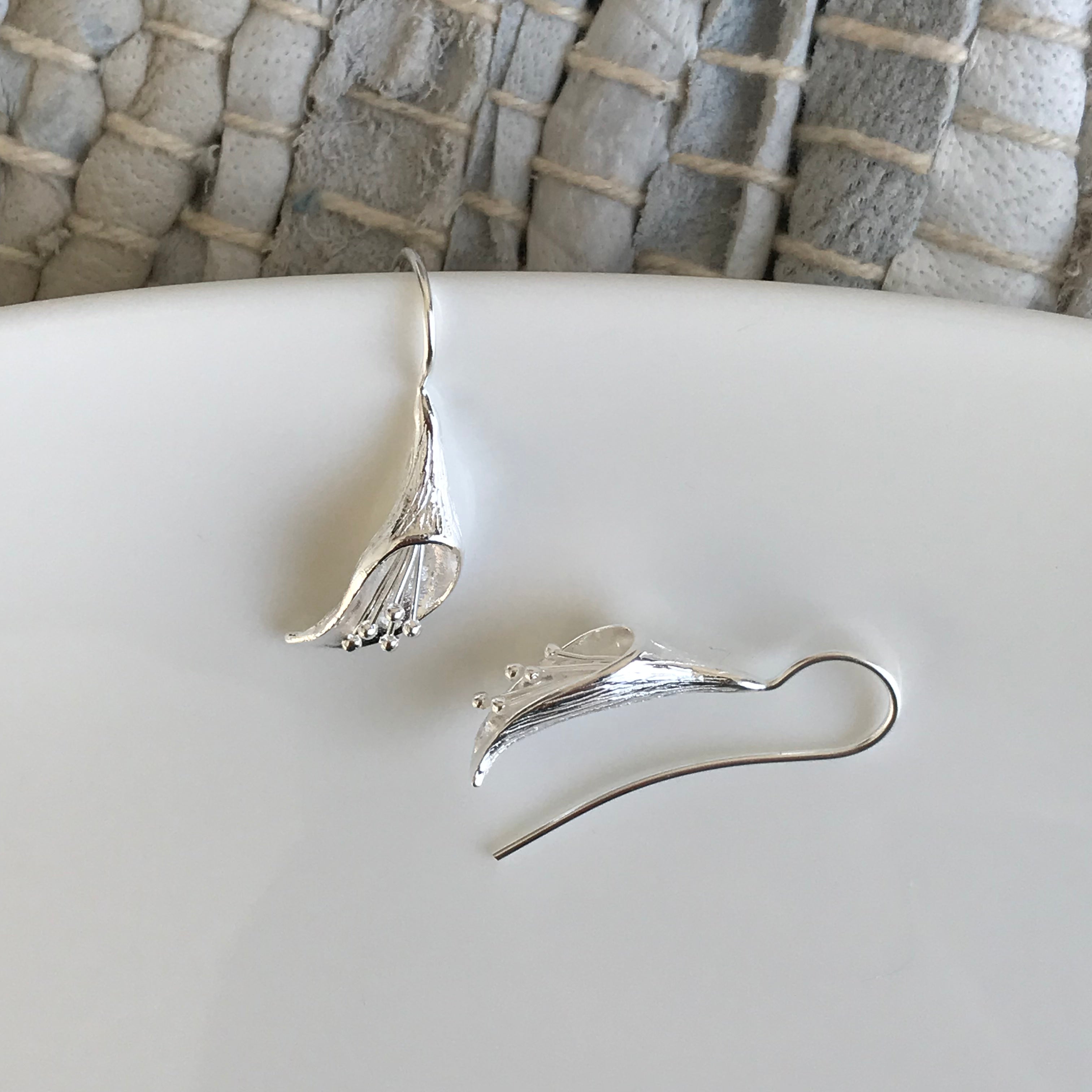 Matte Calla Lily Hook Earrings