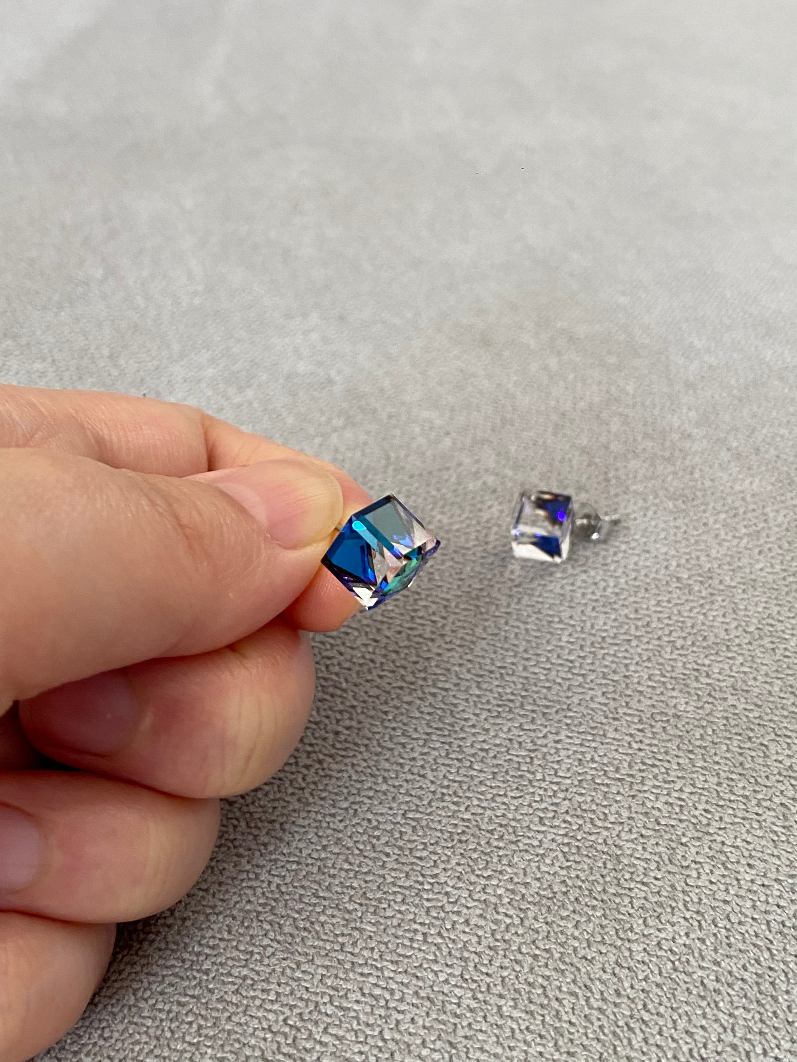 Swarovski Cube Stud Earrings (3 colours)