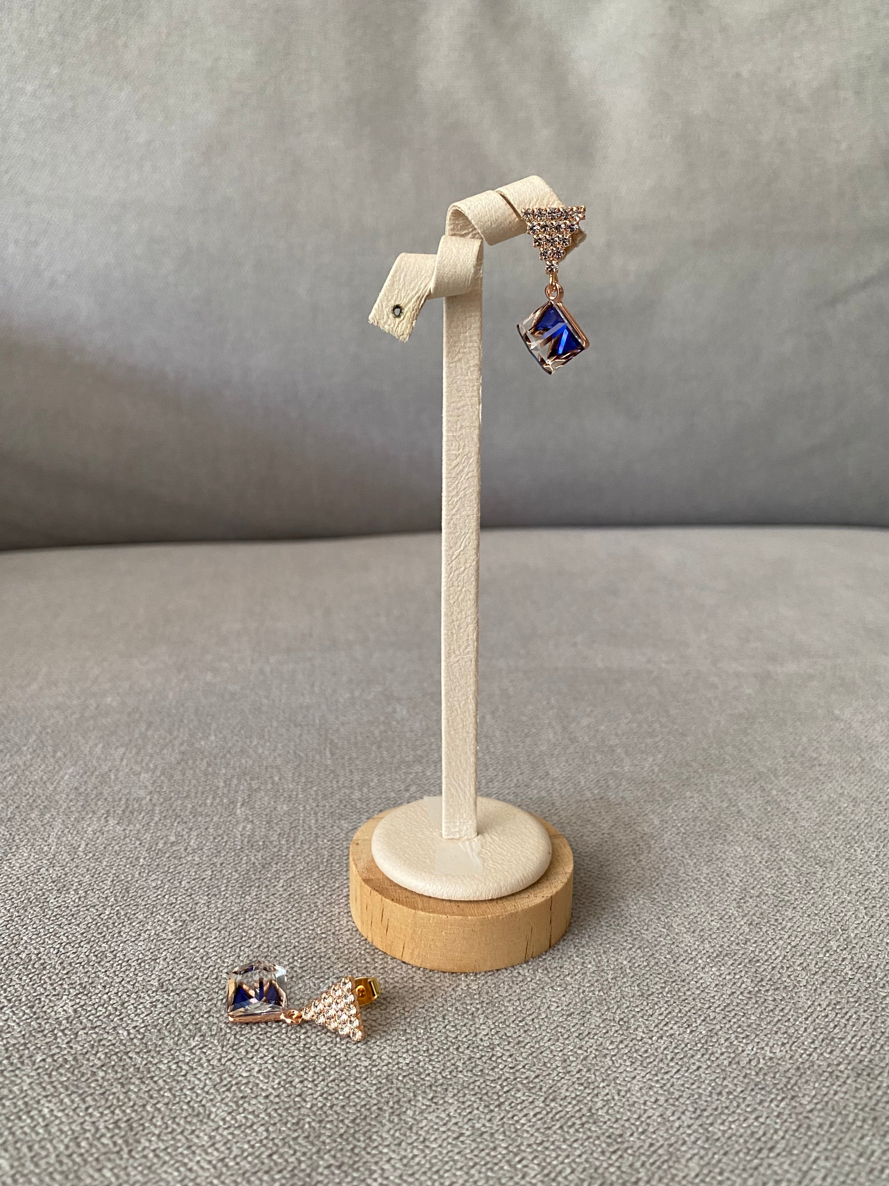 Swarovski Triangle Sparkle Cube Drop Earrings (4 colours)