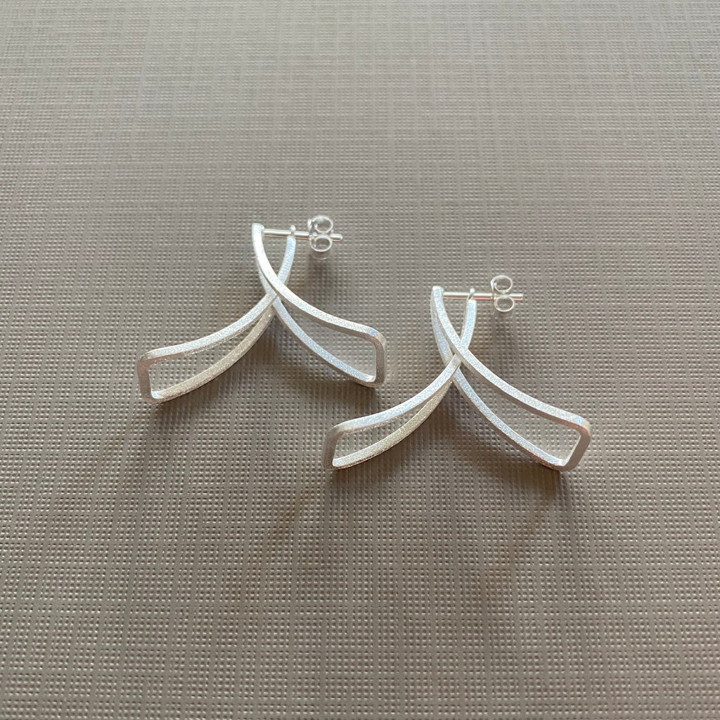 Silver Fold Earrings