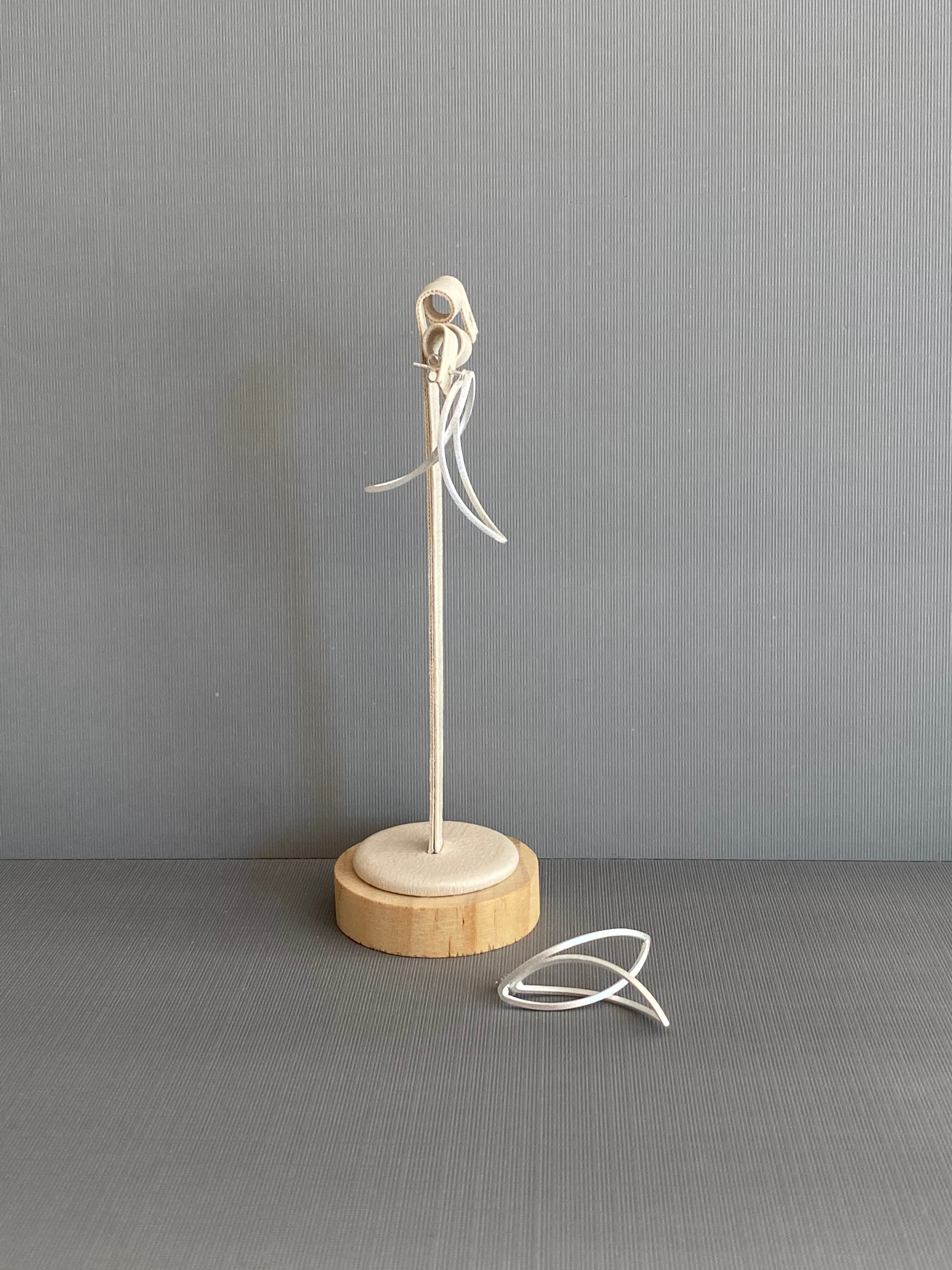 Silver Fold Curve Earrings