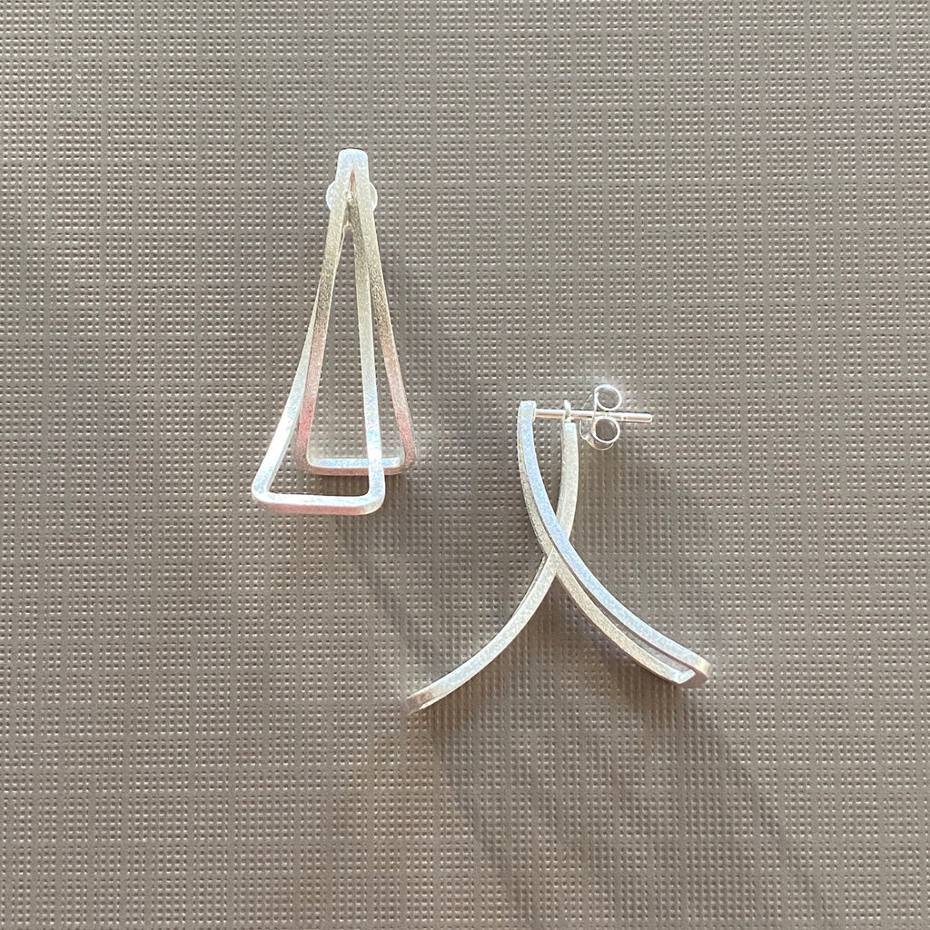 Silver Fold Earrings