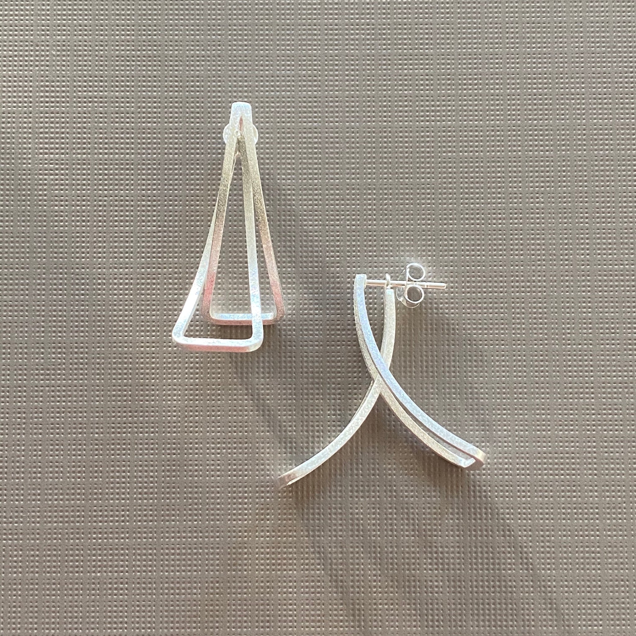 Silver Fold Earrings