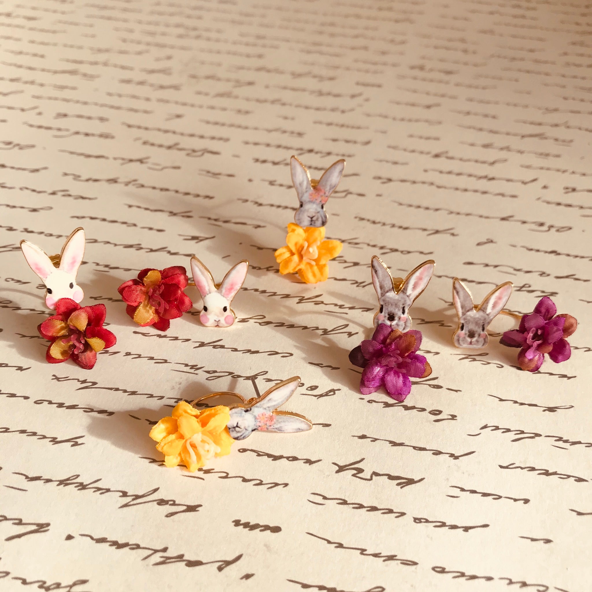 Rabbit with flower Earrings