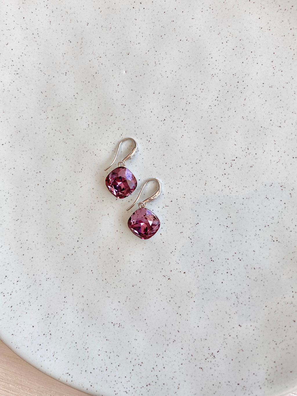 Swarovski Cushion Drop Earrings (5 colours)