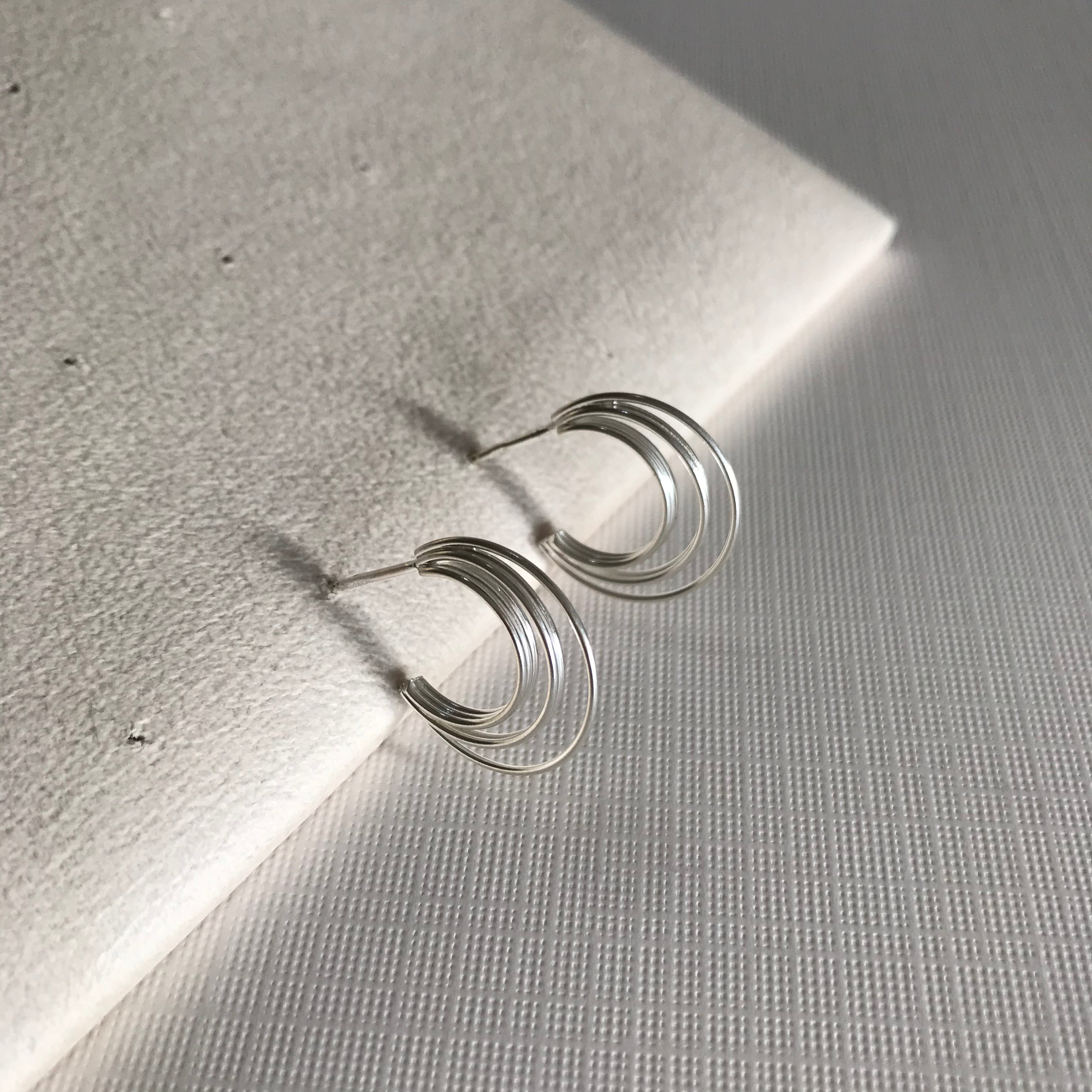 Circular Triple Loop Earrings