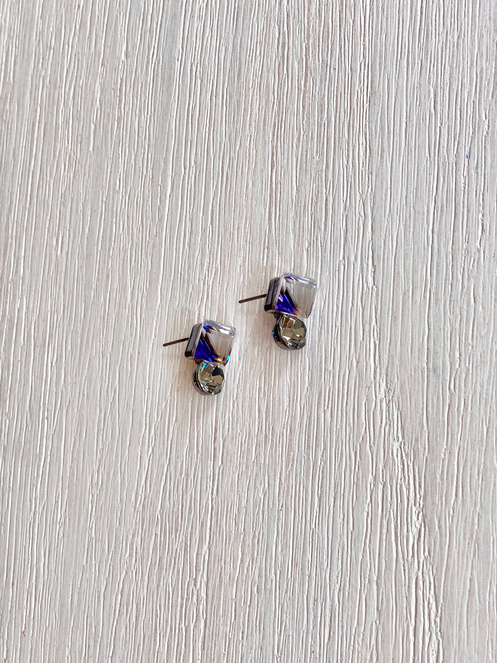 Swarovski Mini Cube & Round Drop Earrings