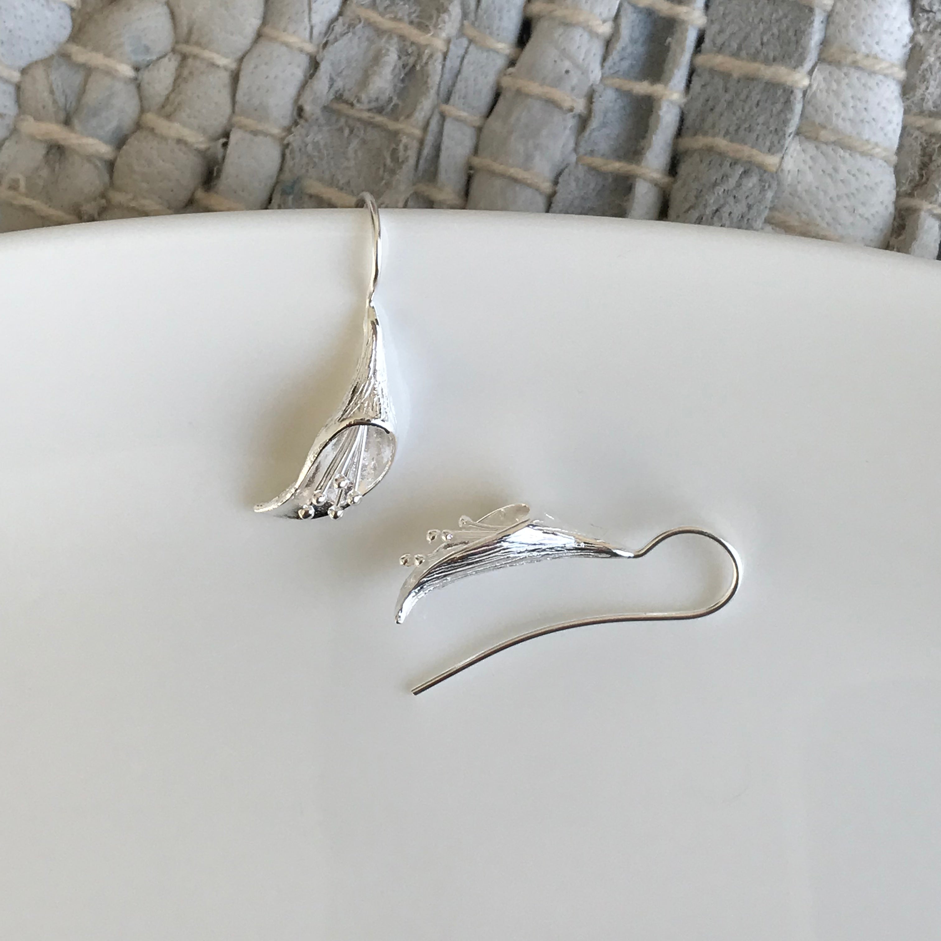 Matte Calla Lily Hook Earrings
