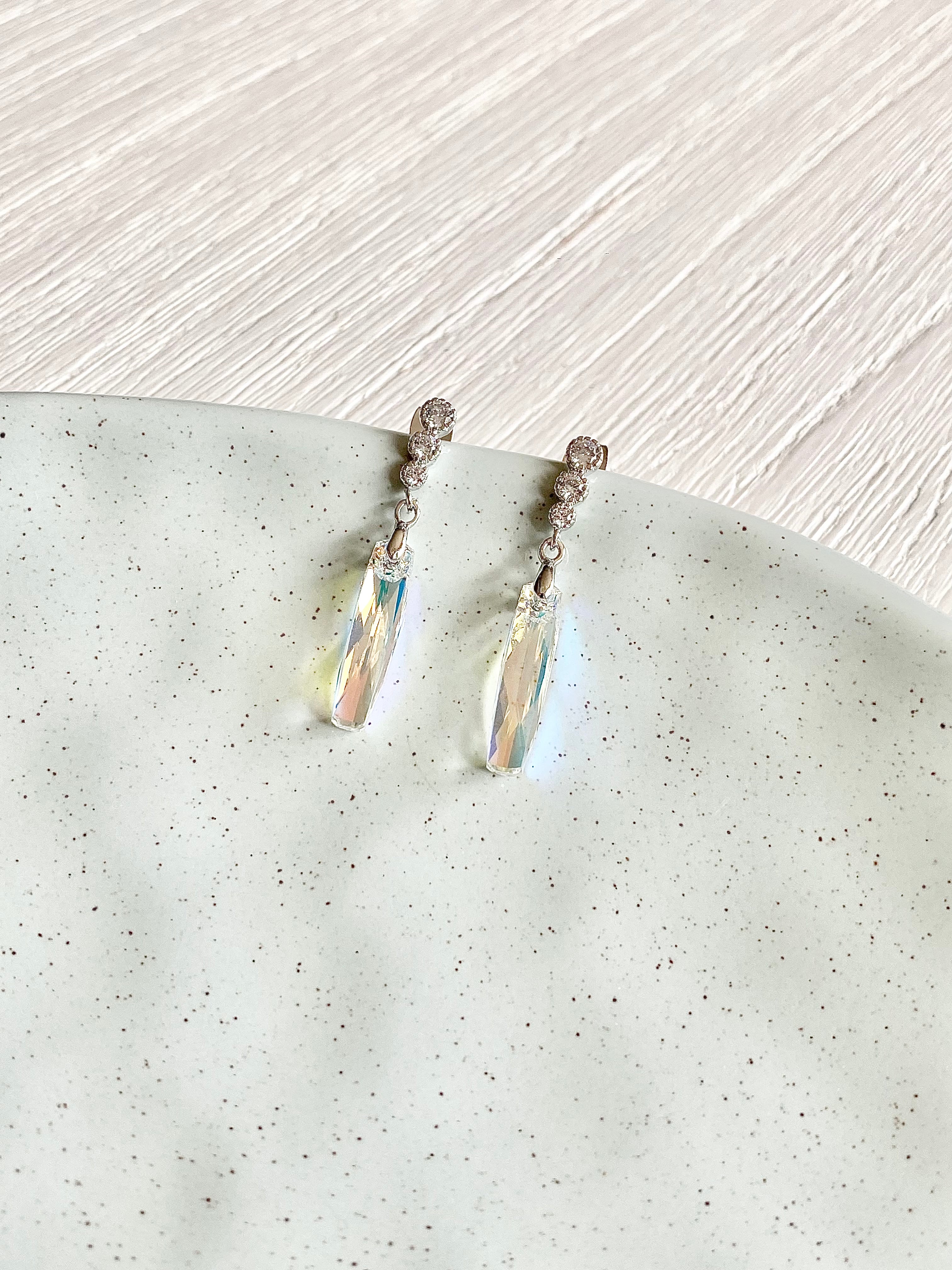 Swarovski Long Faceted Drop Earrings