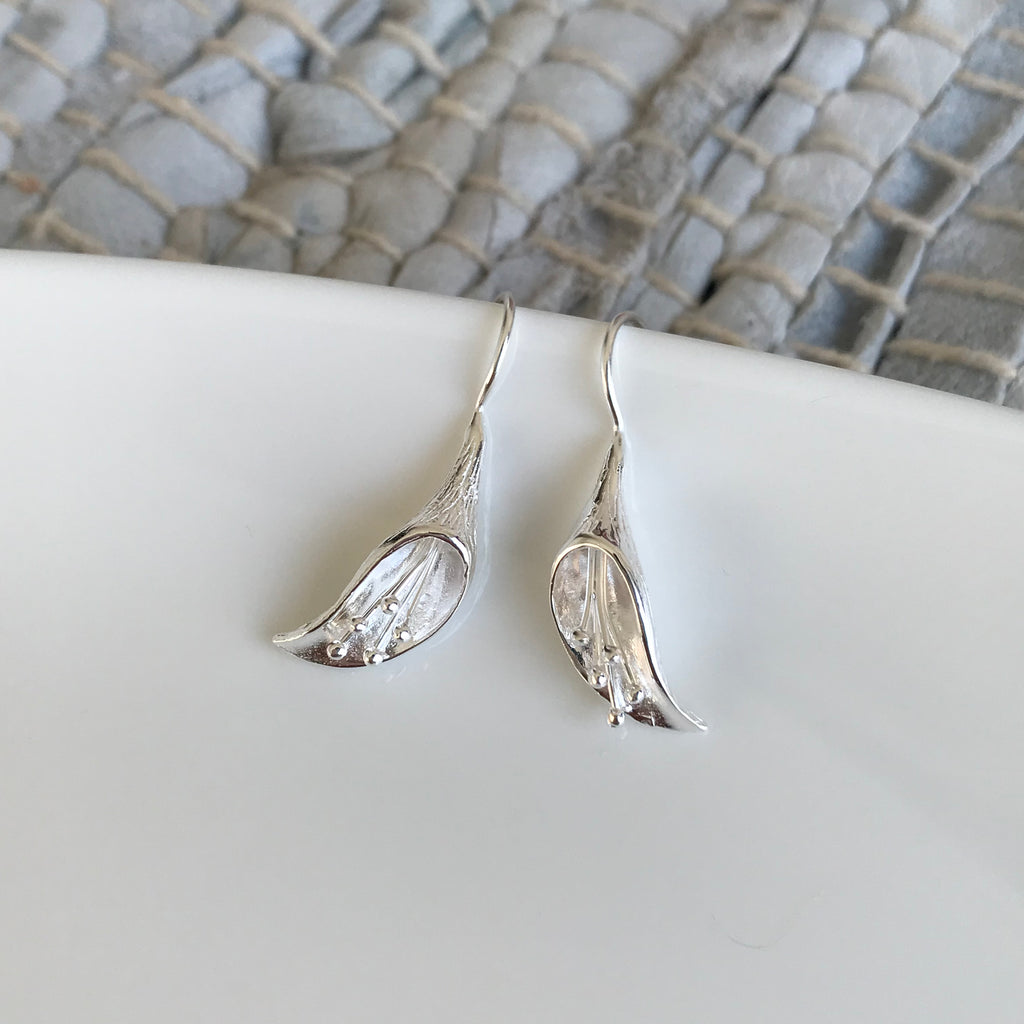Matte Calla Lily Hook Earrings