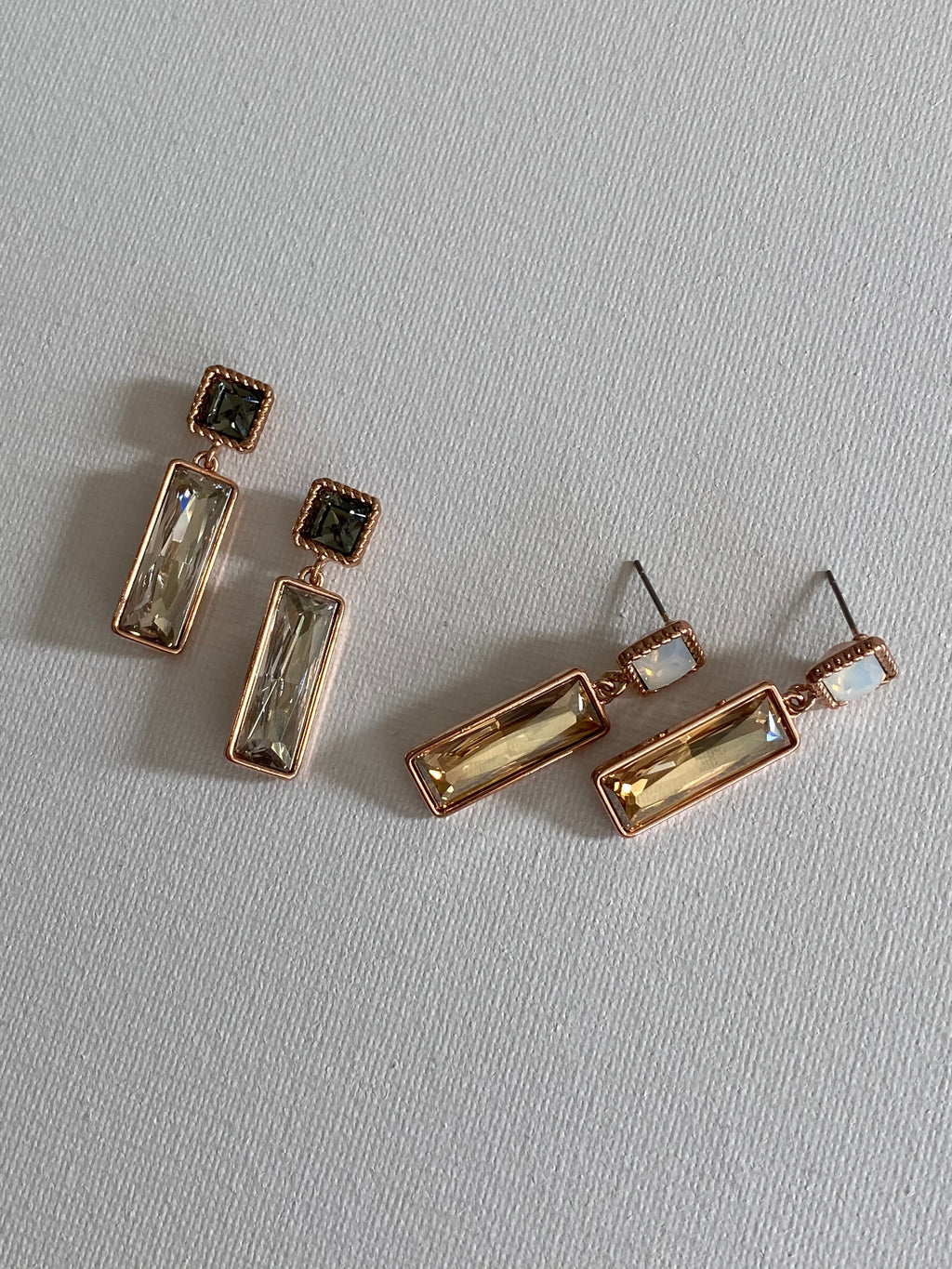 Swarovski Rectangular Duo Drop Earrings
