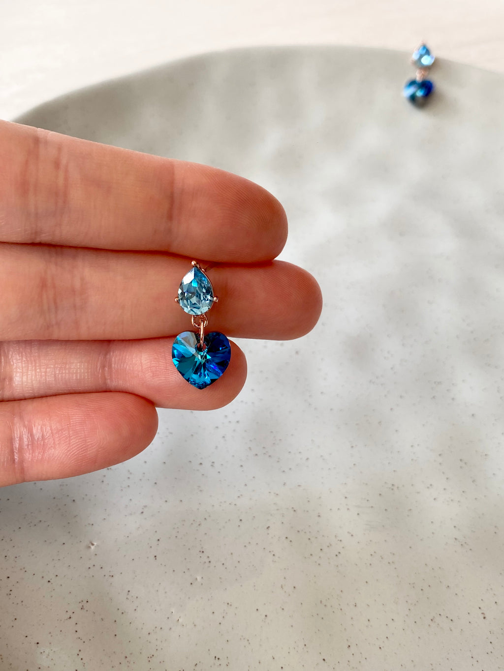 Swarovski Teardrop Heart Duo Earrings (2 colors)