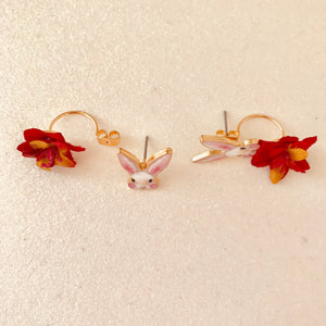 Rabbit with flower Earrings