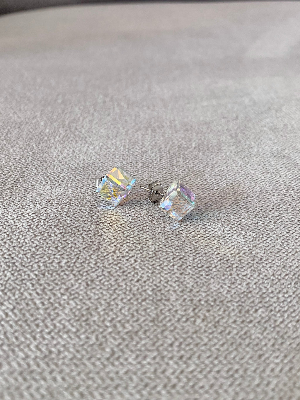 Swarovski Cube Stud Earrings (3 colours)
