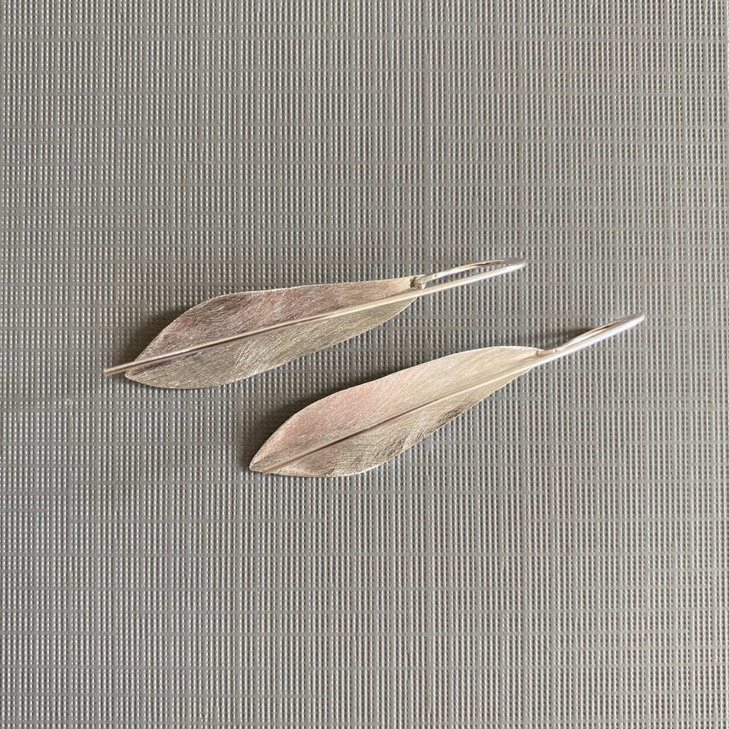 Silver Leaf Drop Earrings
