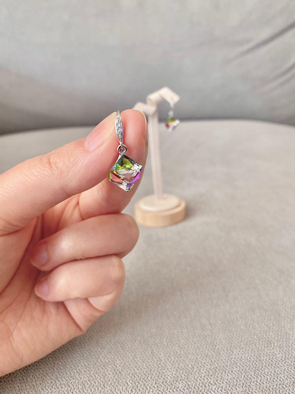 Swarovski Cube Drop Earrings (4 colours)