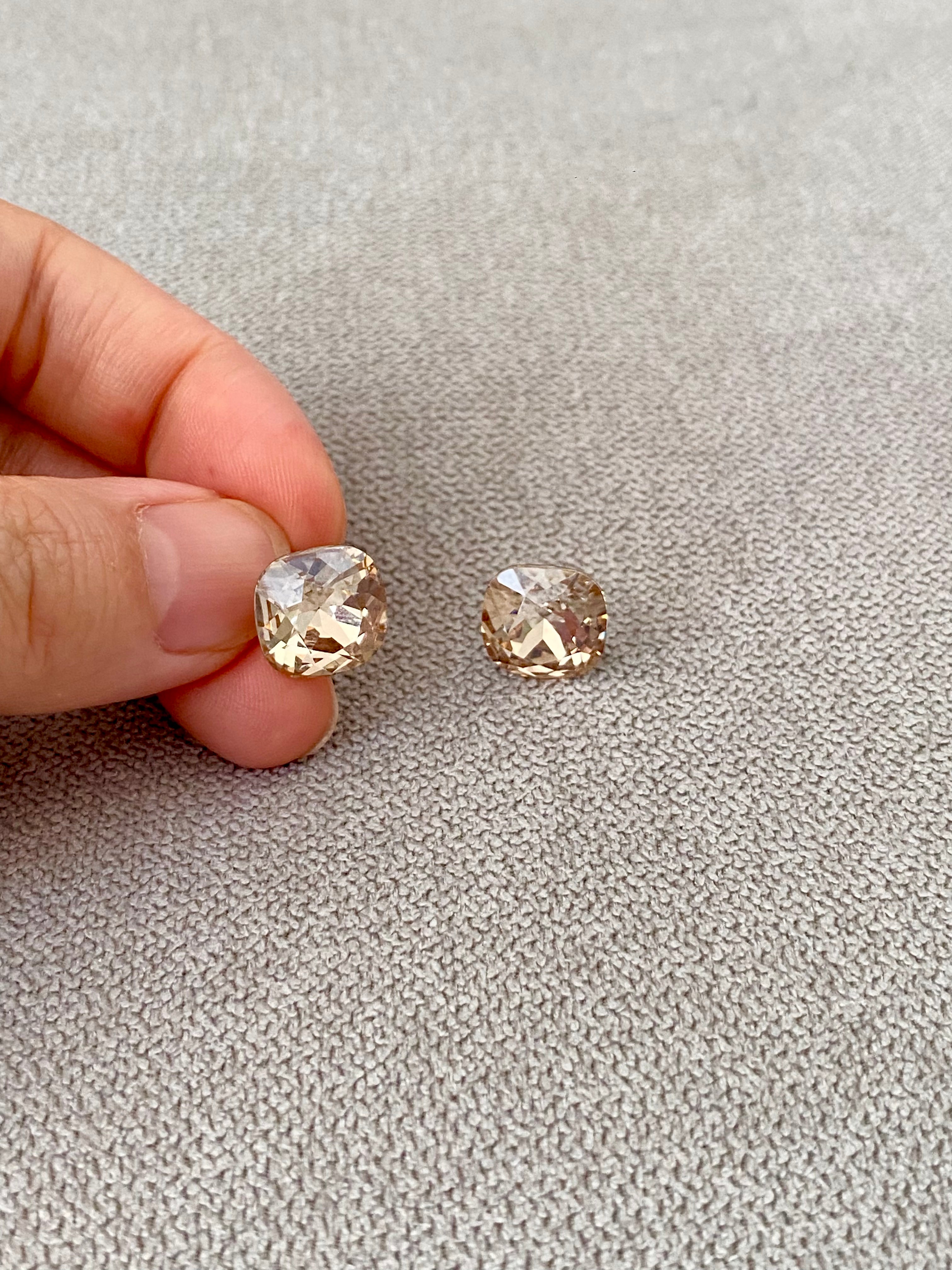 Swarovski Cushion-Cut Stud Earrings (2 colours)