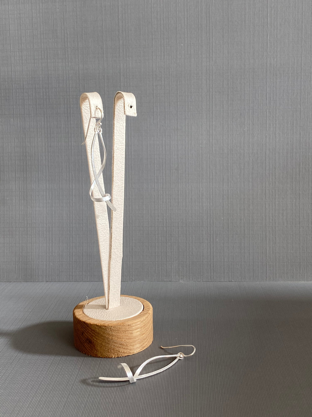 Silver Curve Drop Earrings