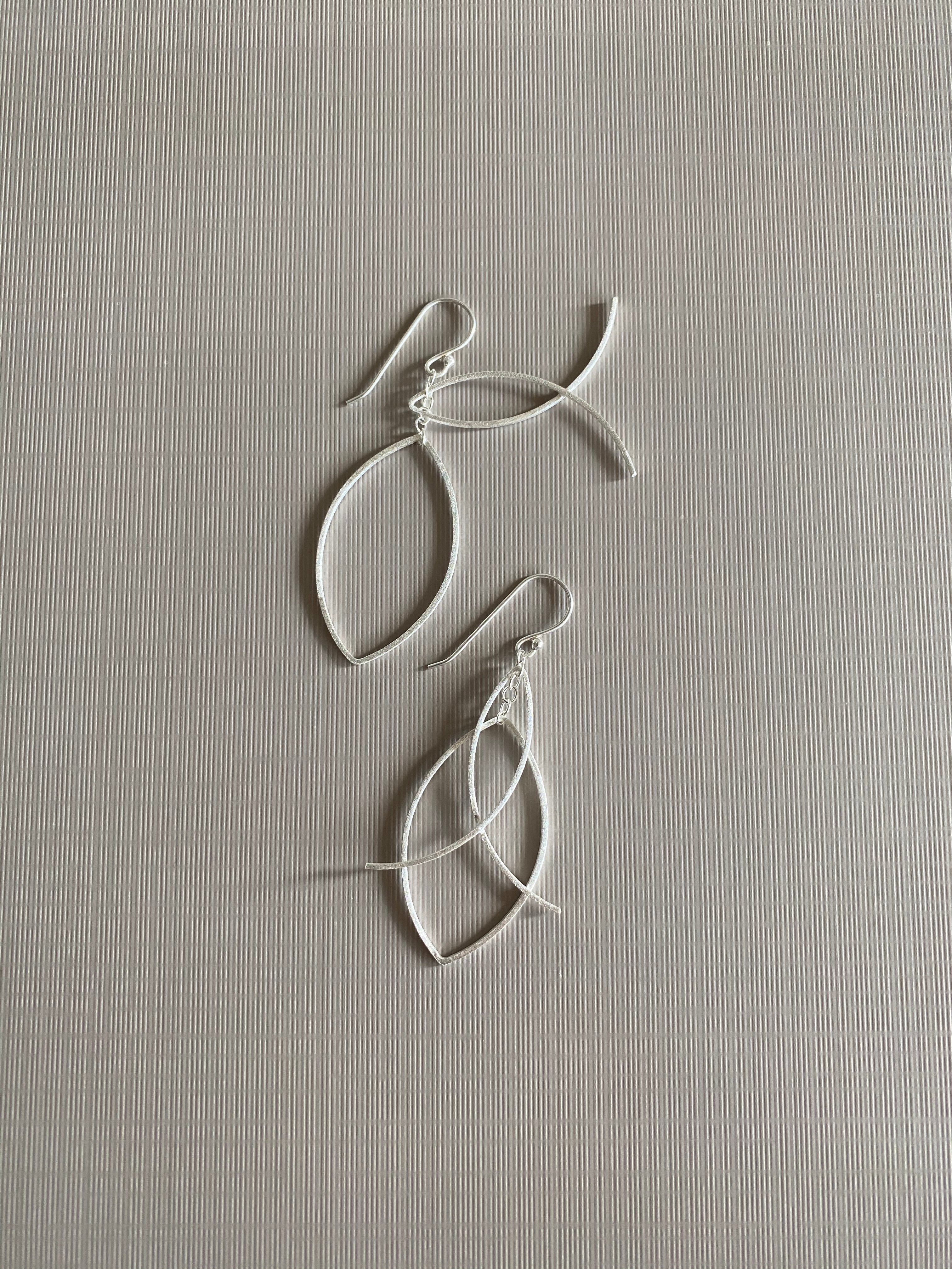 Silver Abstract Wave Earrings