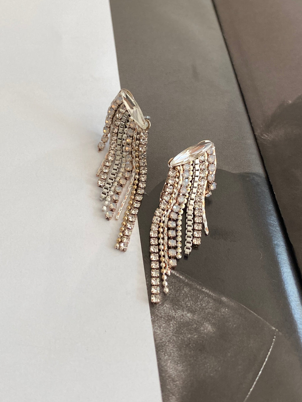 Beaded Tassel Drape Stud Earrings (2 colours)