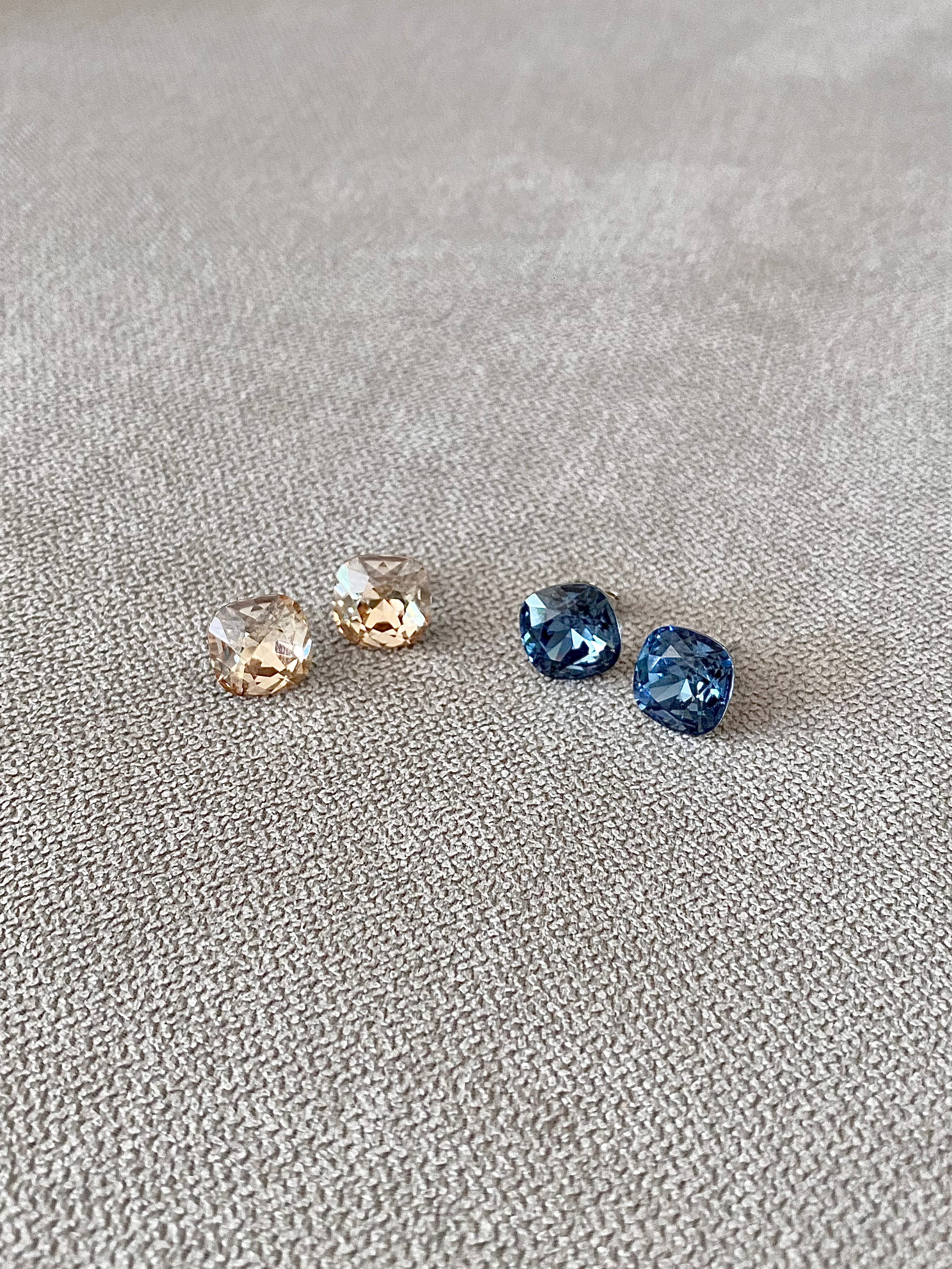Swarovski Cushion-Cut Stud Earrings (2 colours)