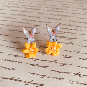 Rabbit with flower Earrings