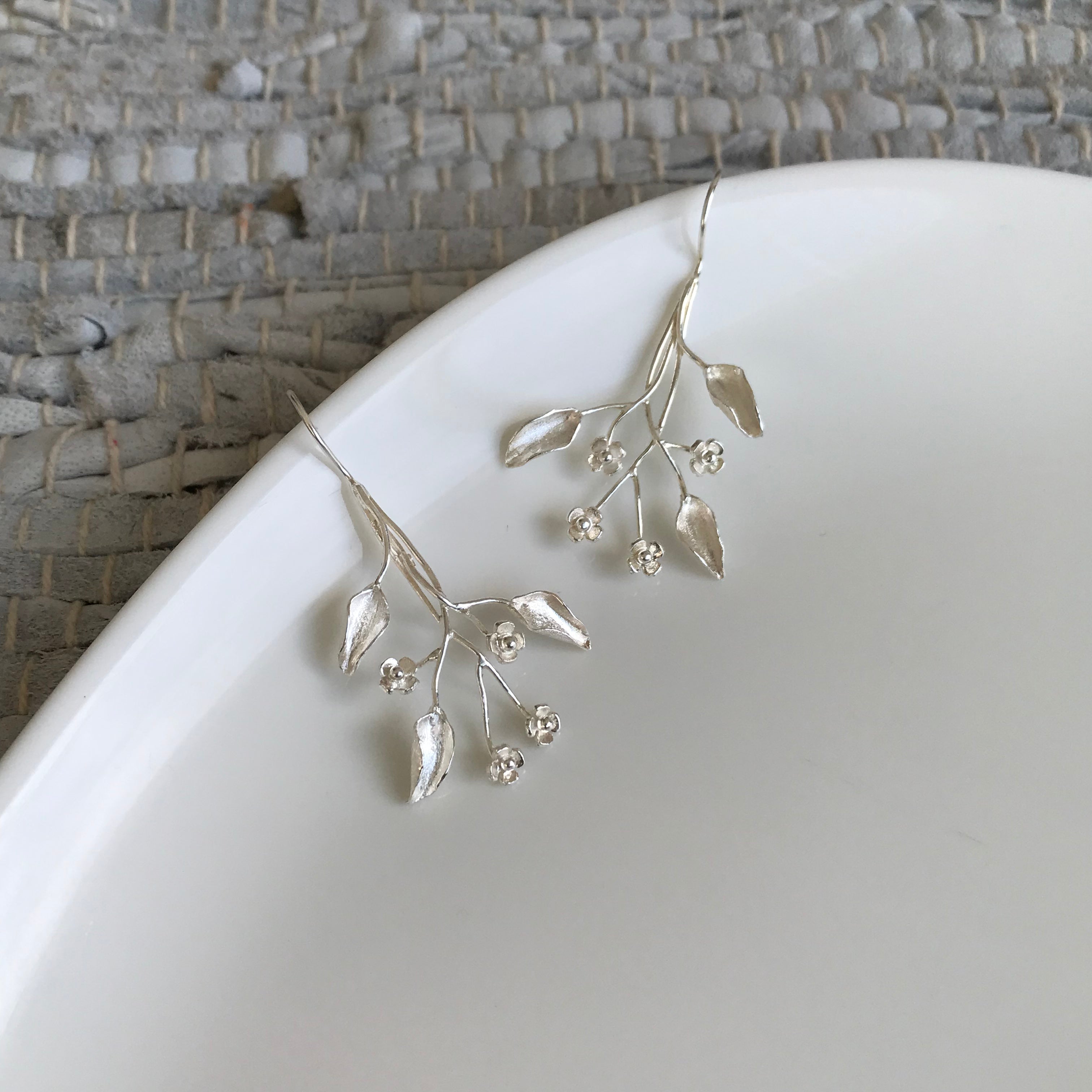 Matte Botanical Branch Earrings