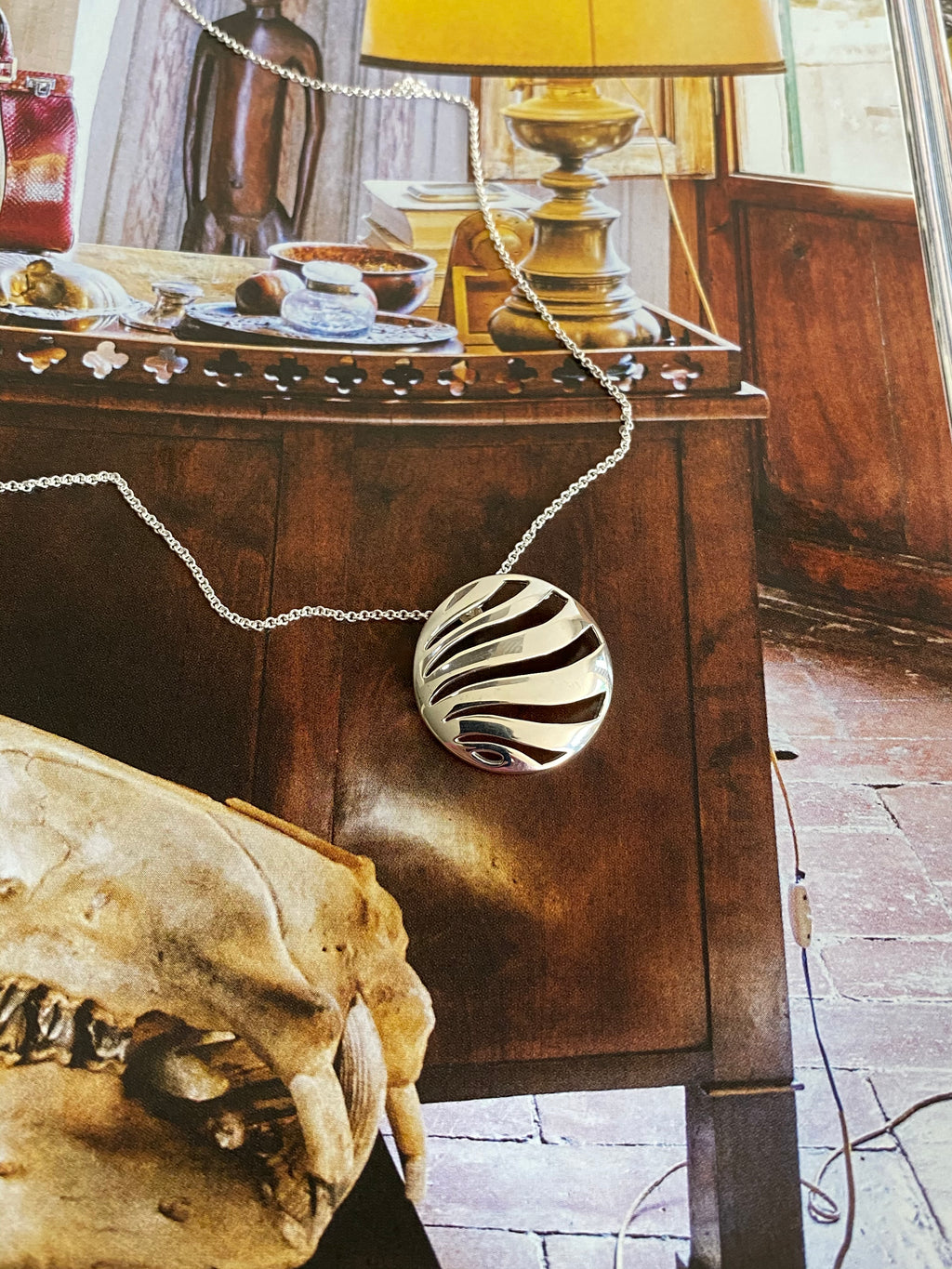 Curved Ring Necklace