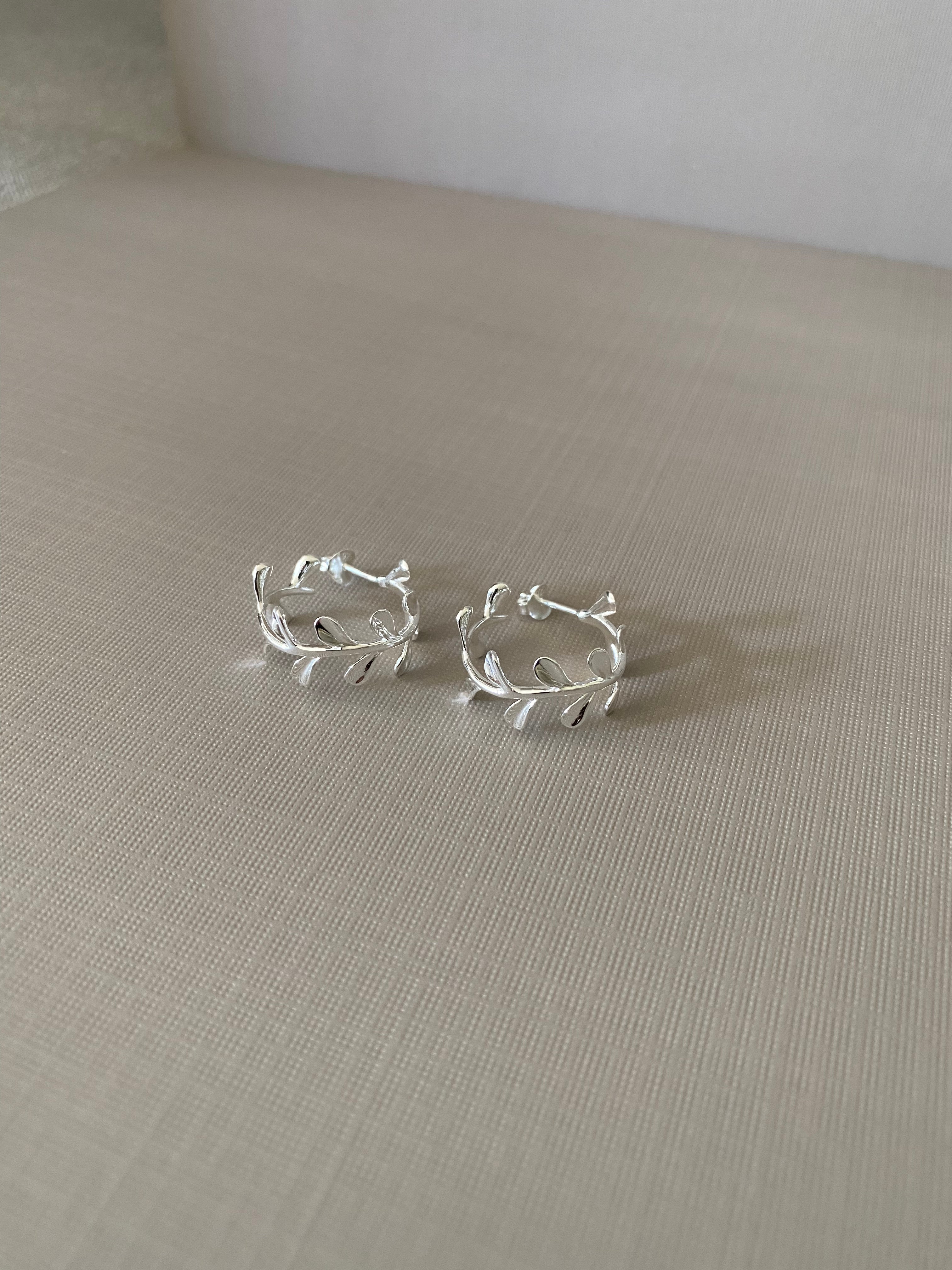 Leaf Hoop Earrings