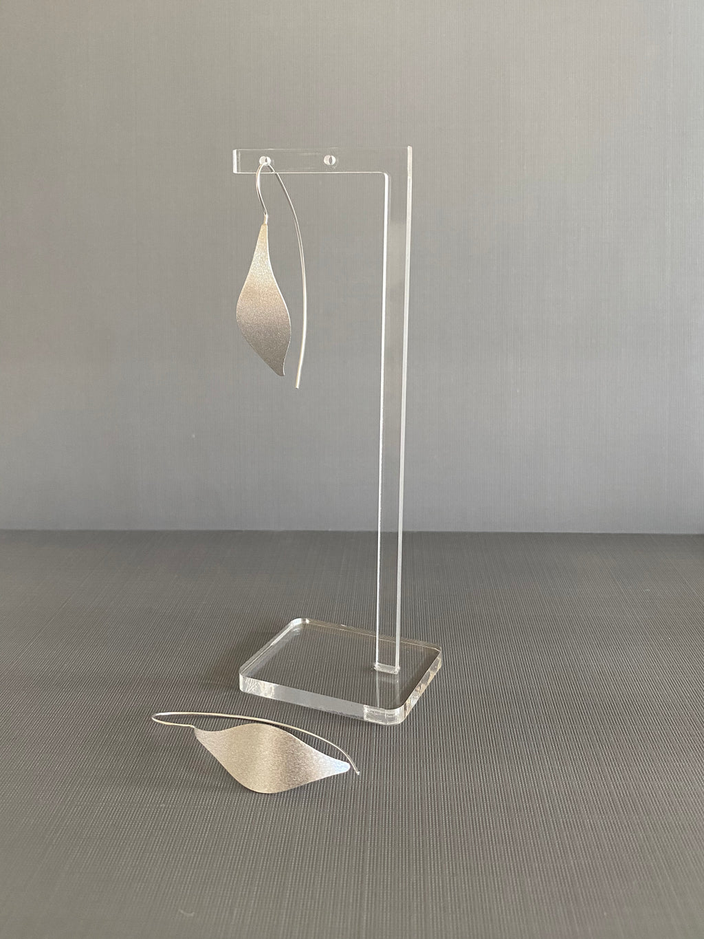 Silver Matte Leaf Earrings