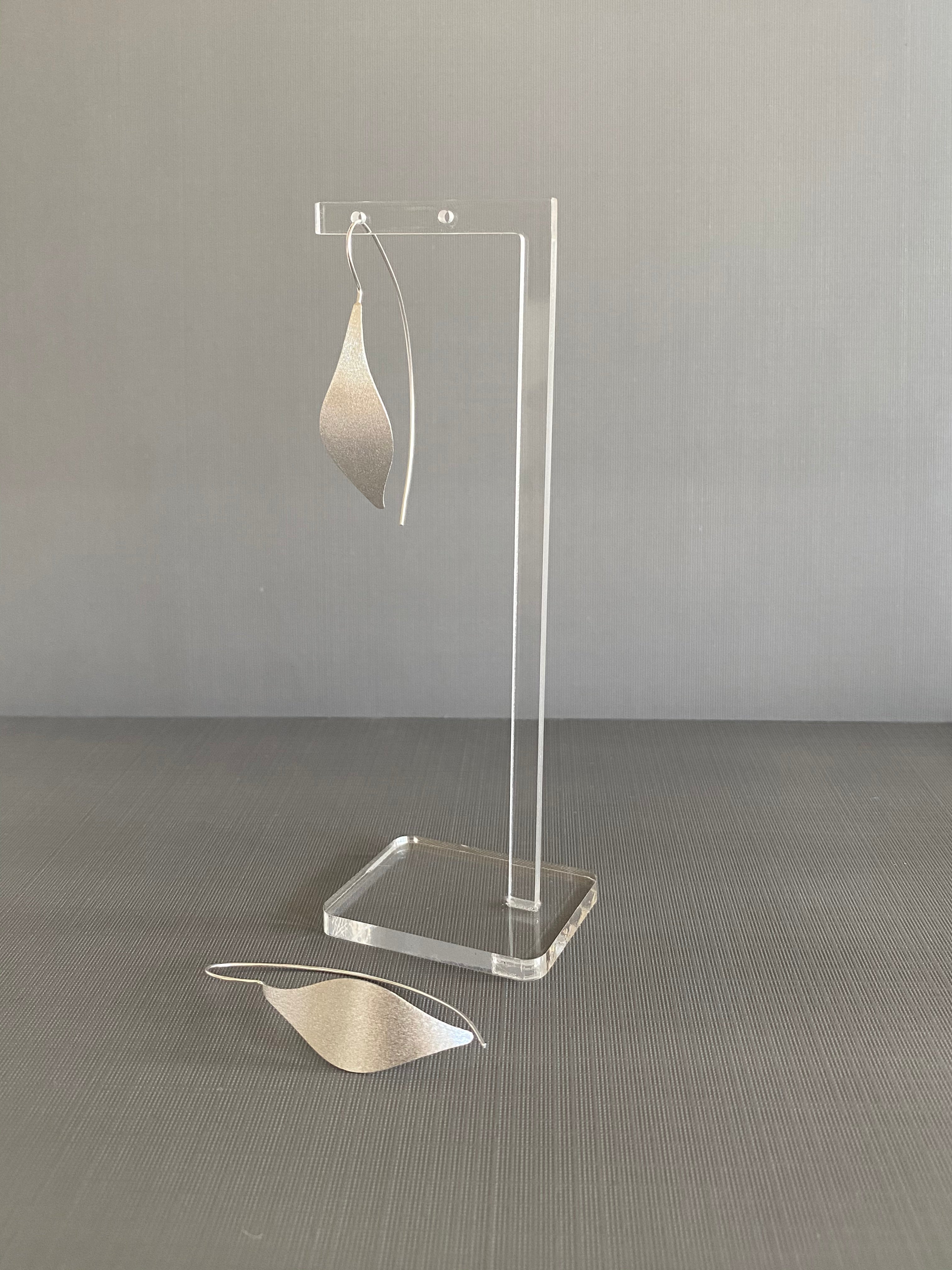 Silver Matte Leaf Earrings