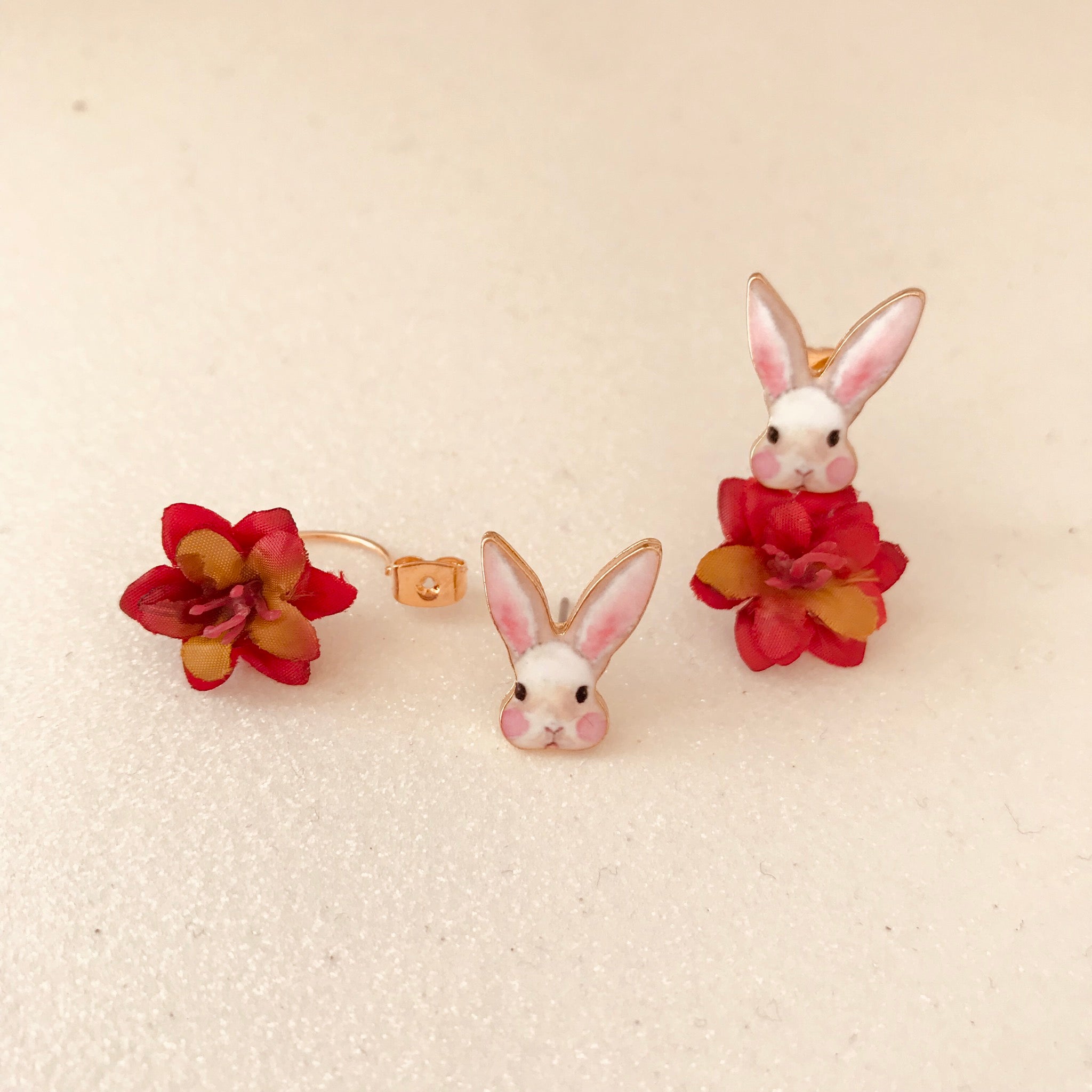 Rabbit with flower Earrings
