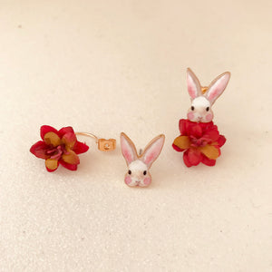 Rabbit with flower Earrings