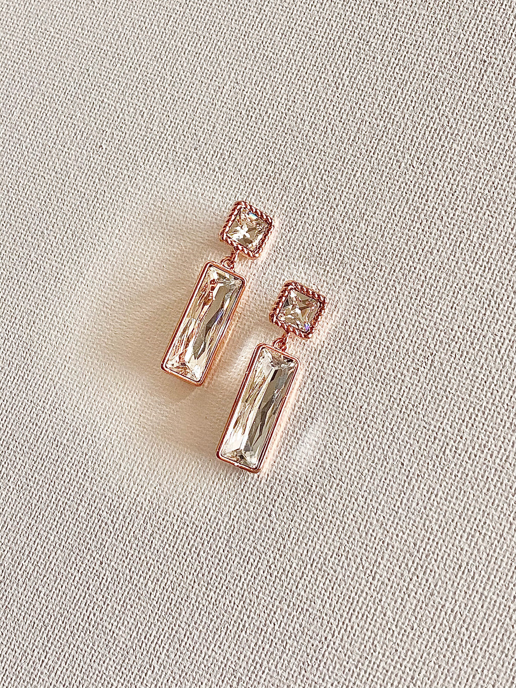 Swarovski Rectangular Duo Drop Earrings