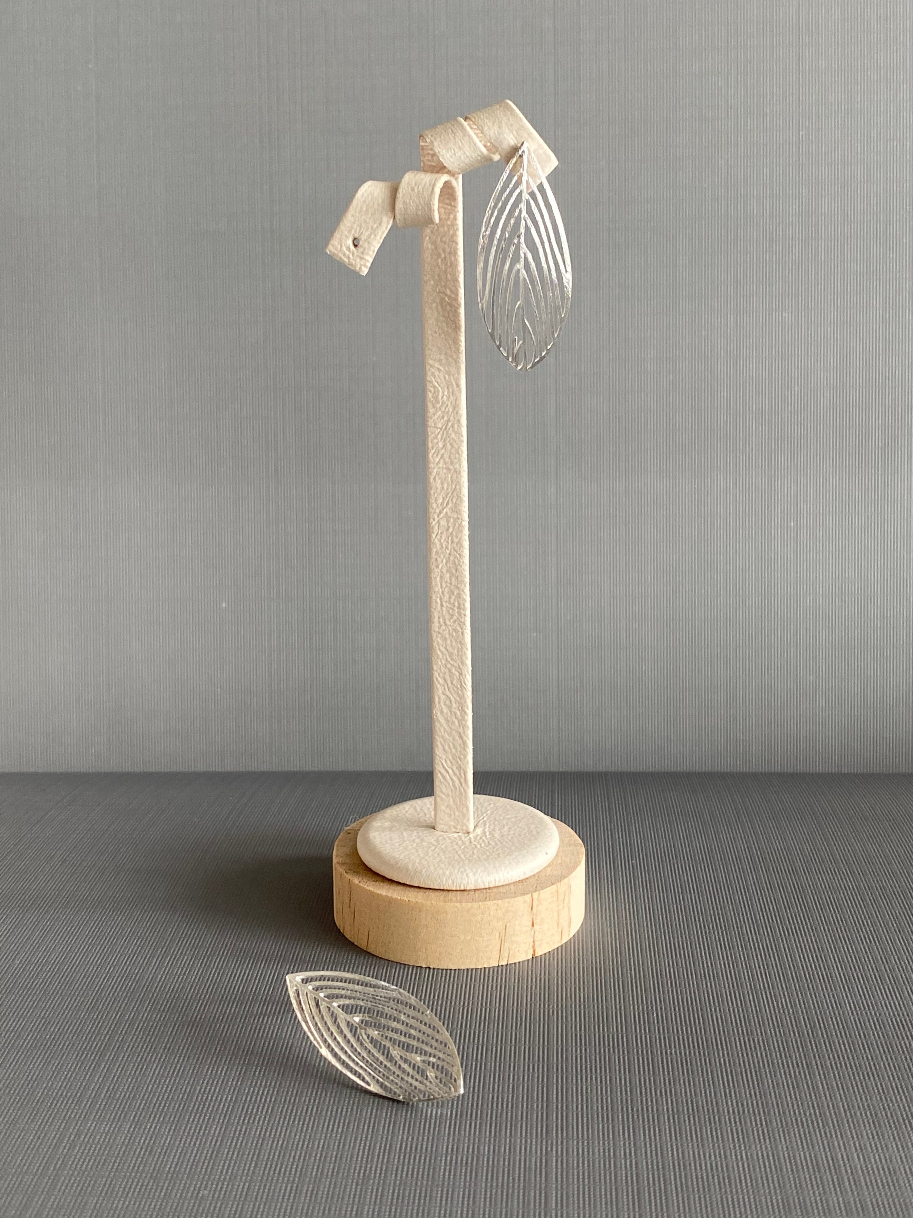 Silver Outline Leaf Earrings