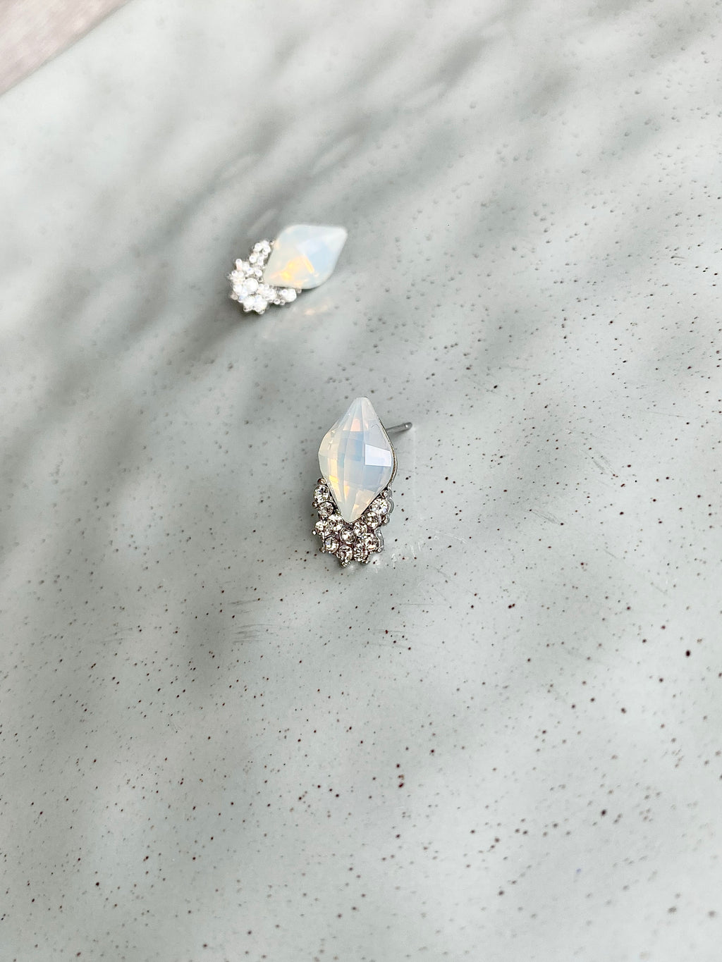 Swarovski White Opal Cluster Stud Earrings