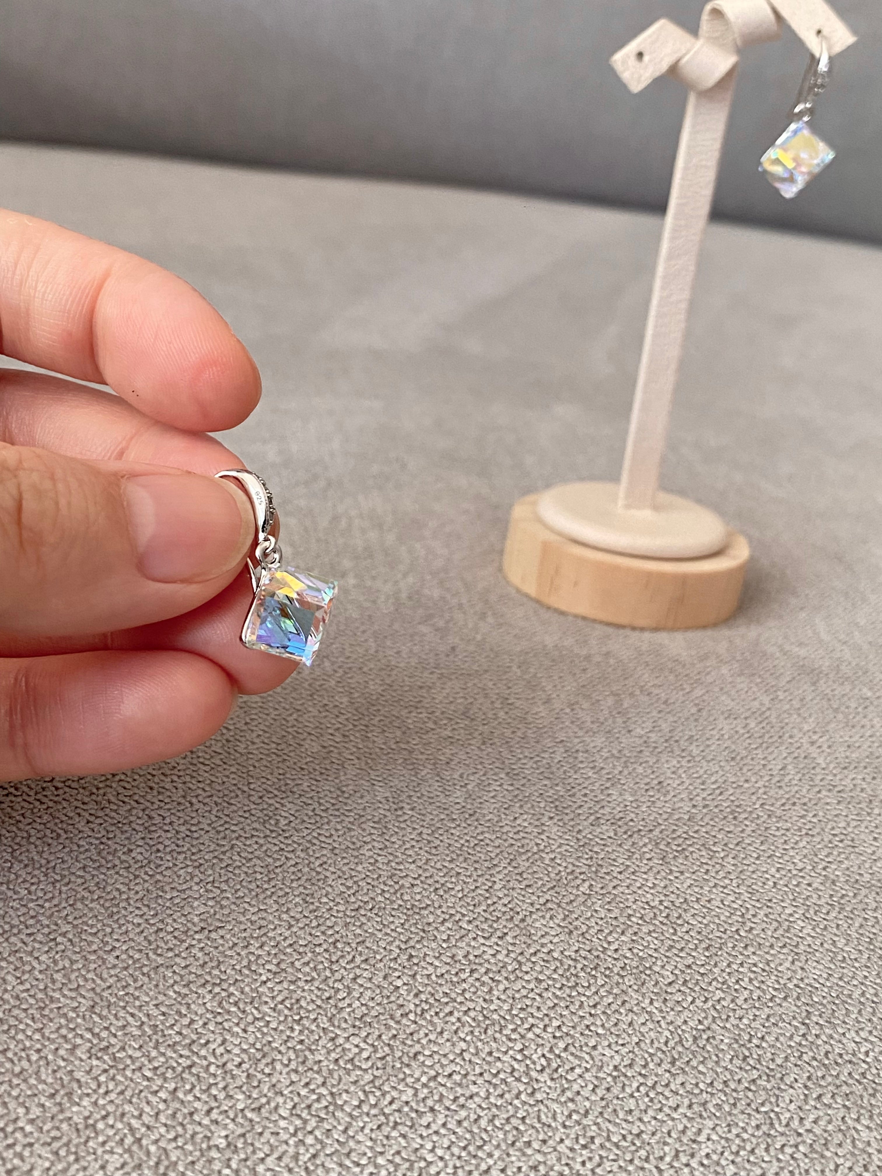 Swarovski Cube Drop Earrings (4 colours)