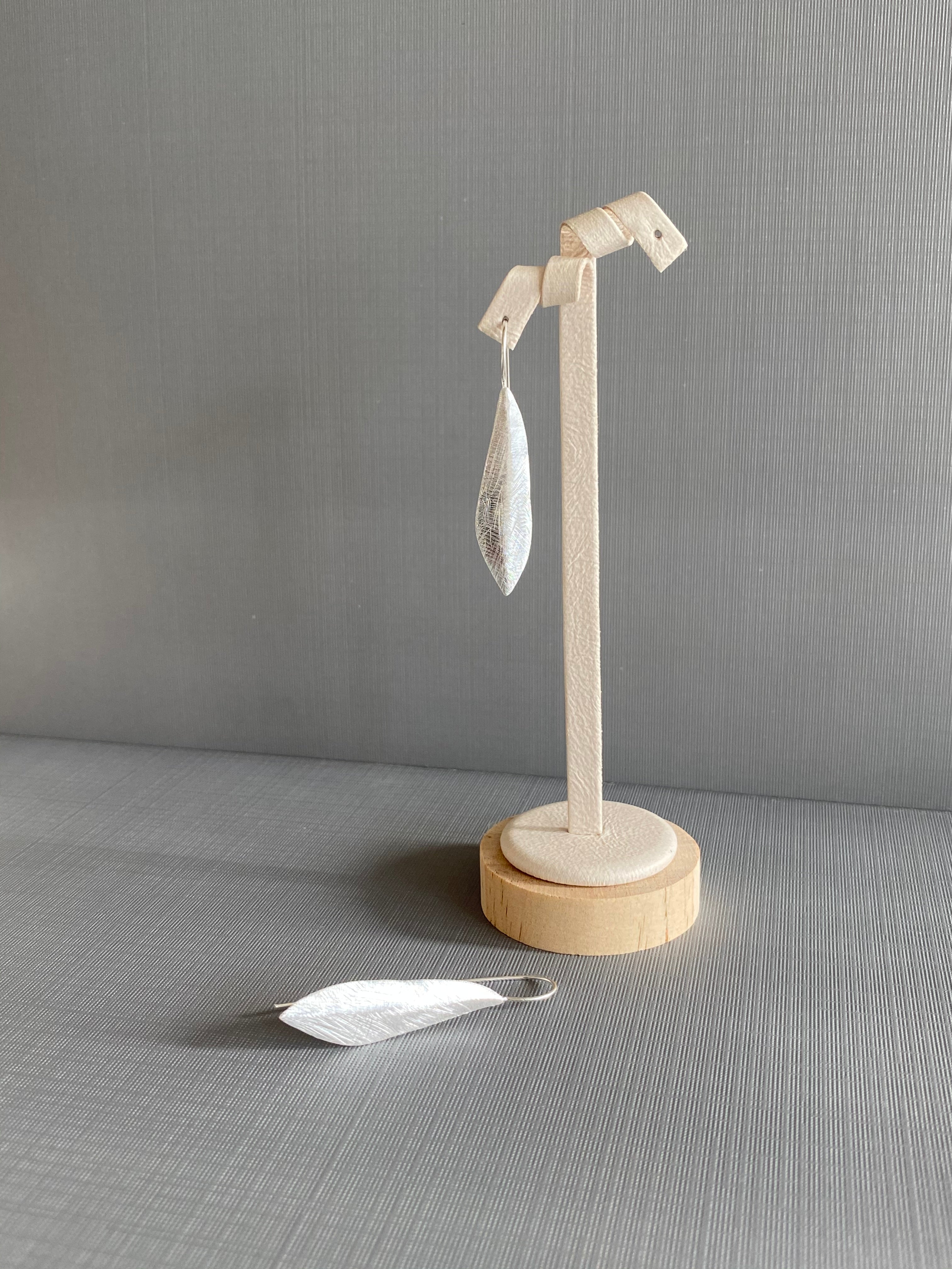 Silver Leaf Drop Earrings