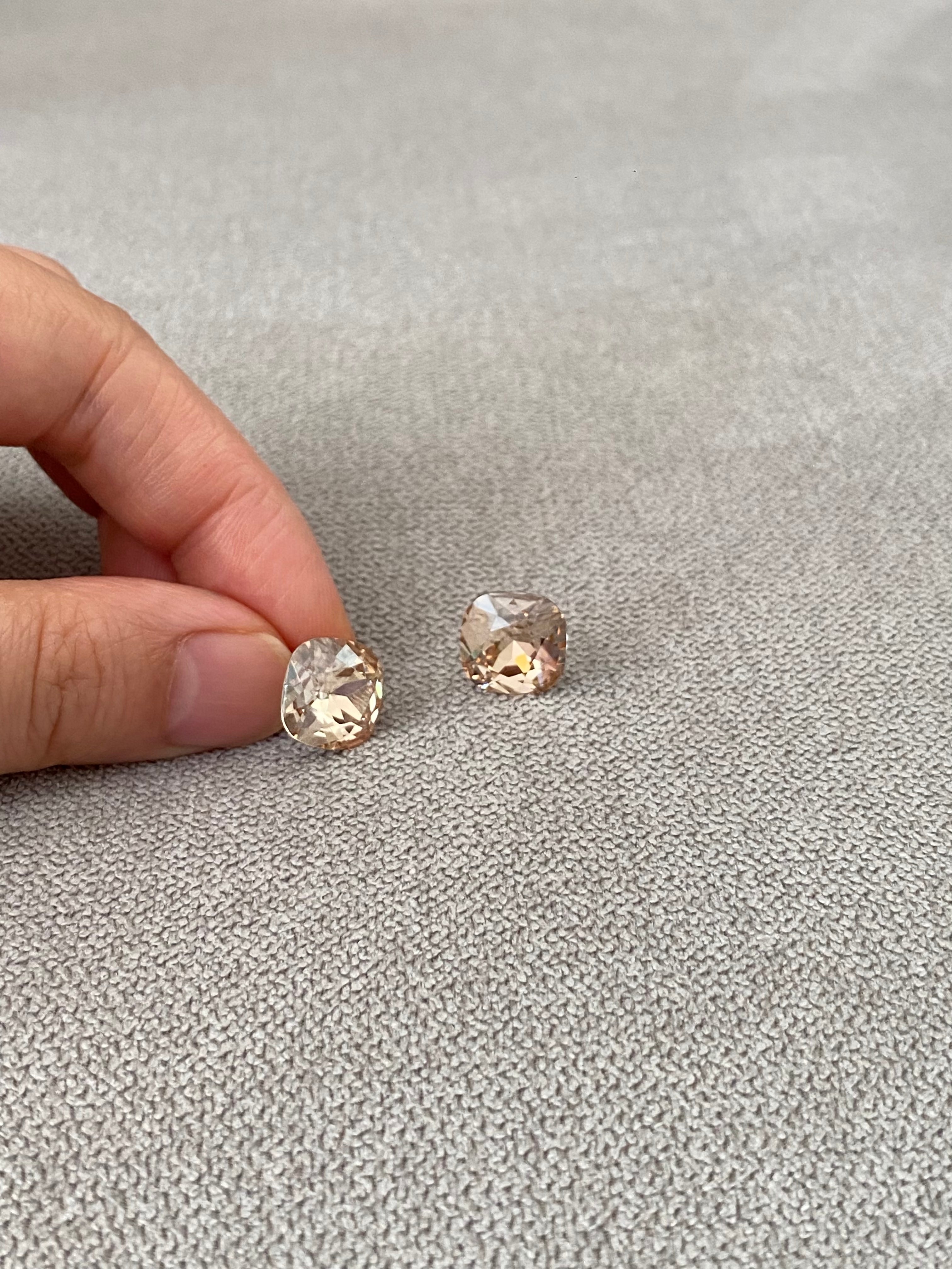 Swarovski Cushion-Cut Stud Earrings (2 colours)