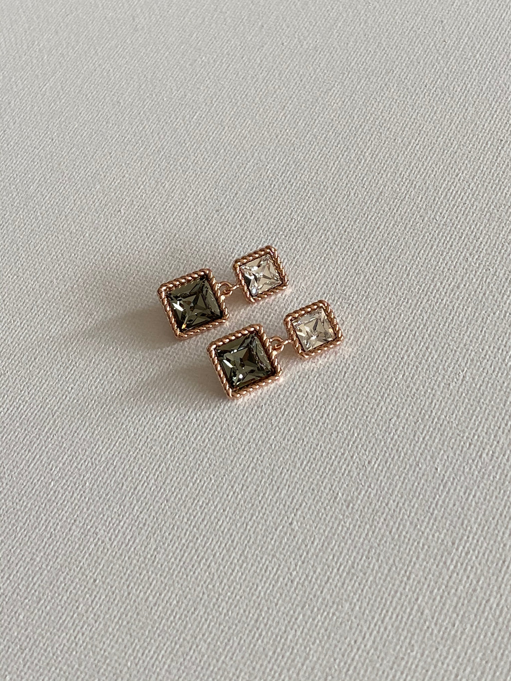 Swarovski Square Duo Drop Earrings