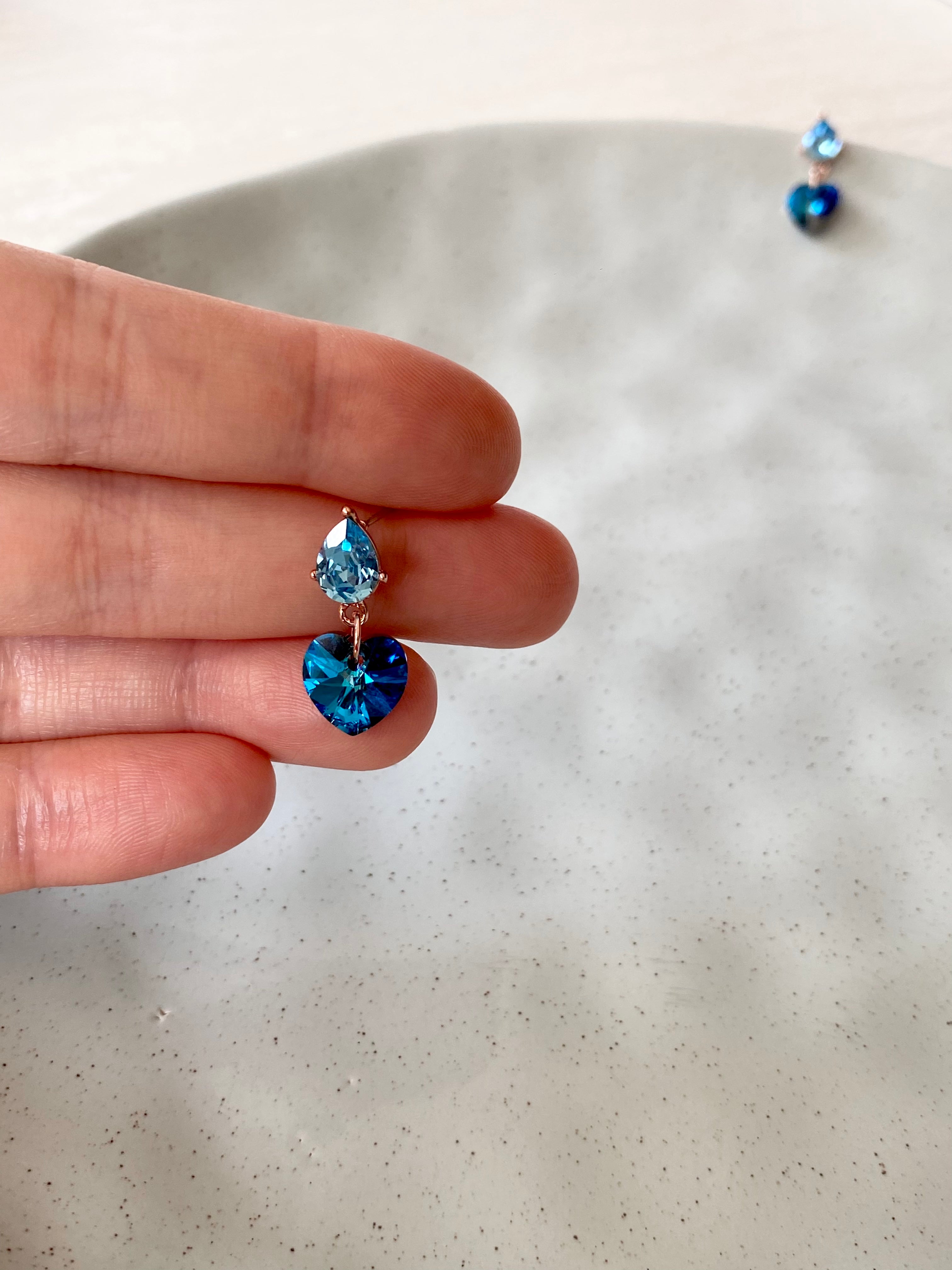 Swarovski Teardrop Heart Duo Earrings (2 colors)