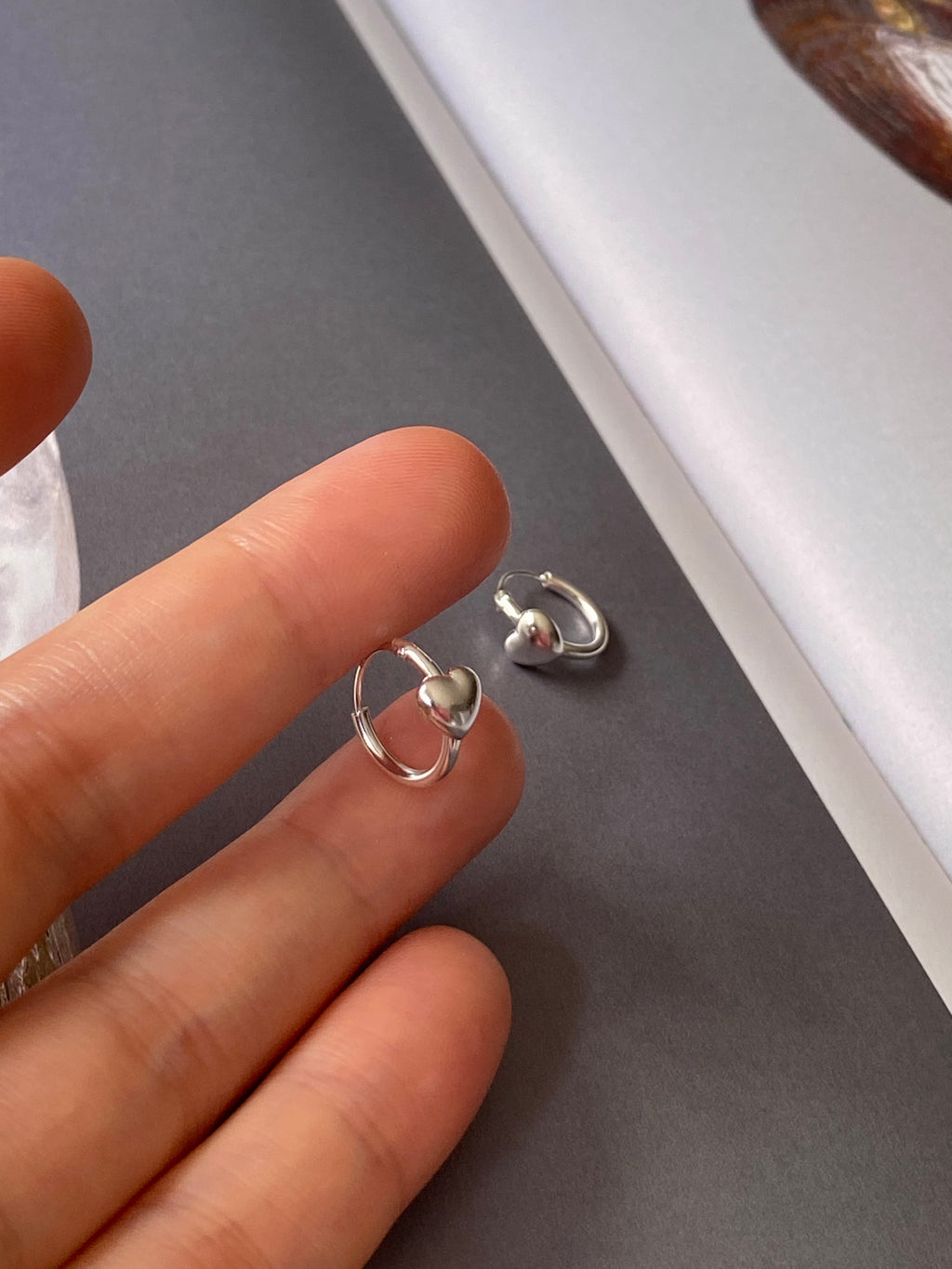 Small Heart Hoop Earrings