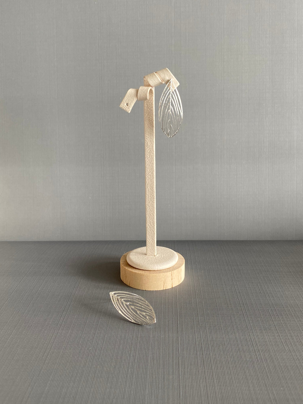 Silver Outline Leaf Earrings