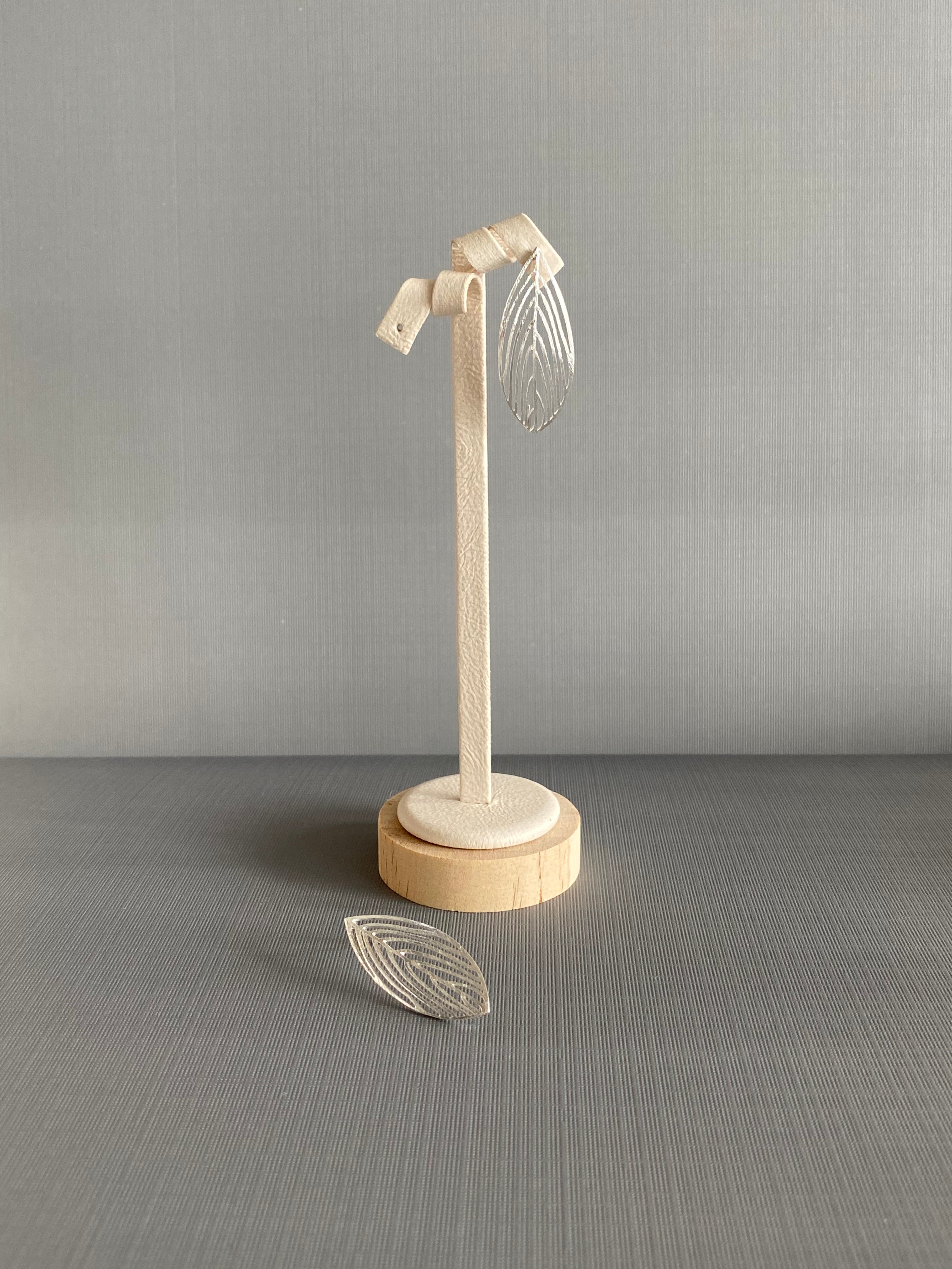 Silver Outline Leaf Earrings