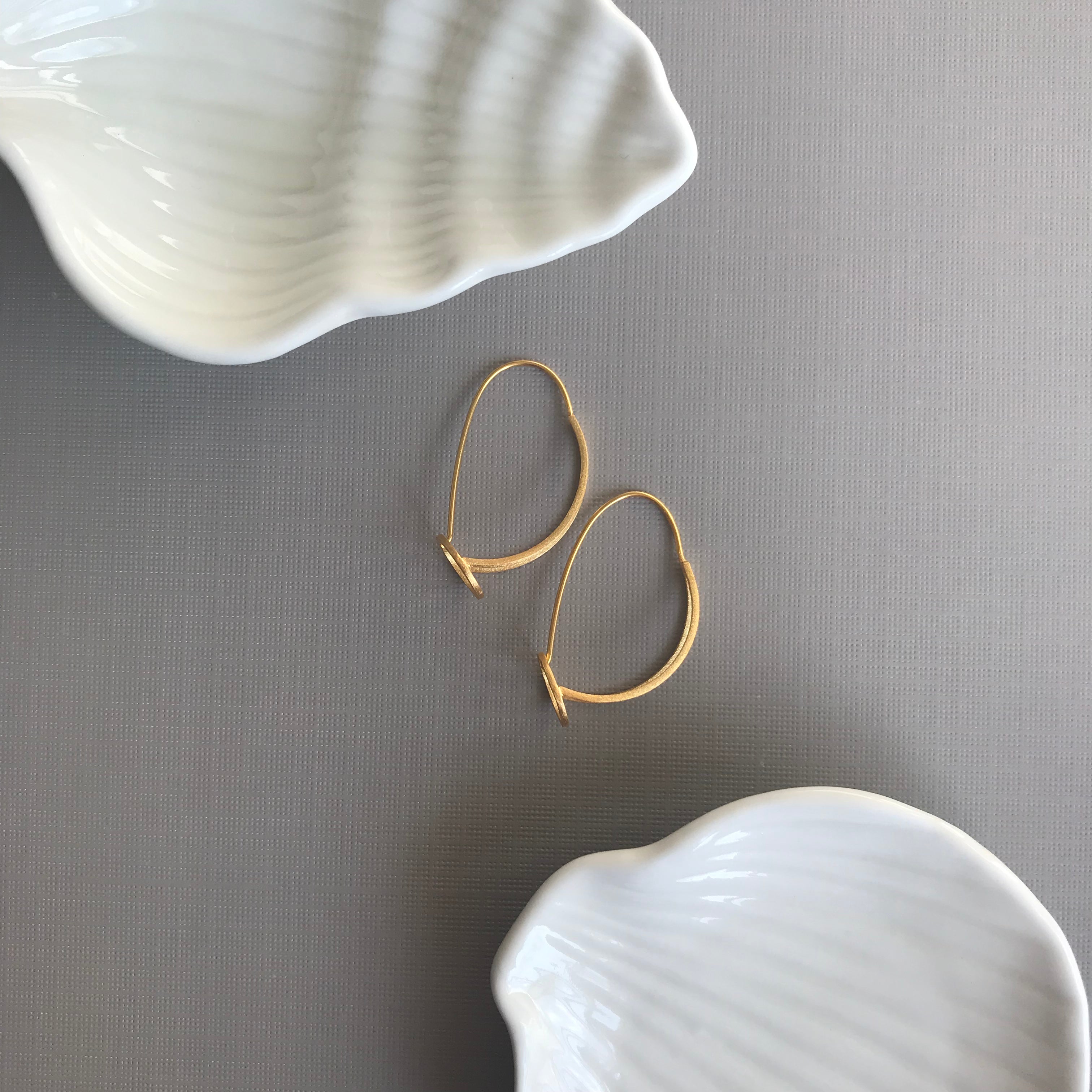 Gold Abstract Loop Earrings