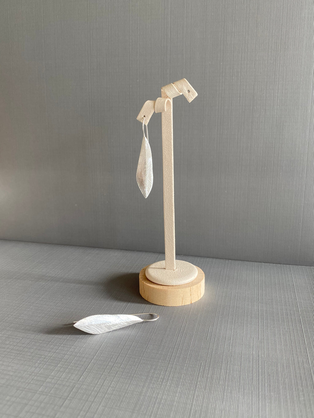 Silver Leaf Drop Earrings